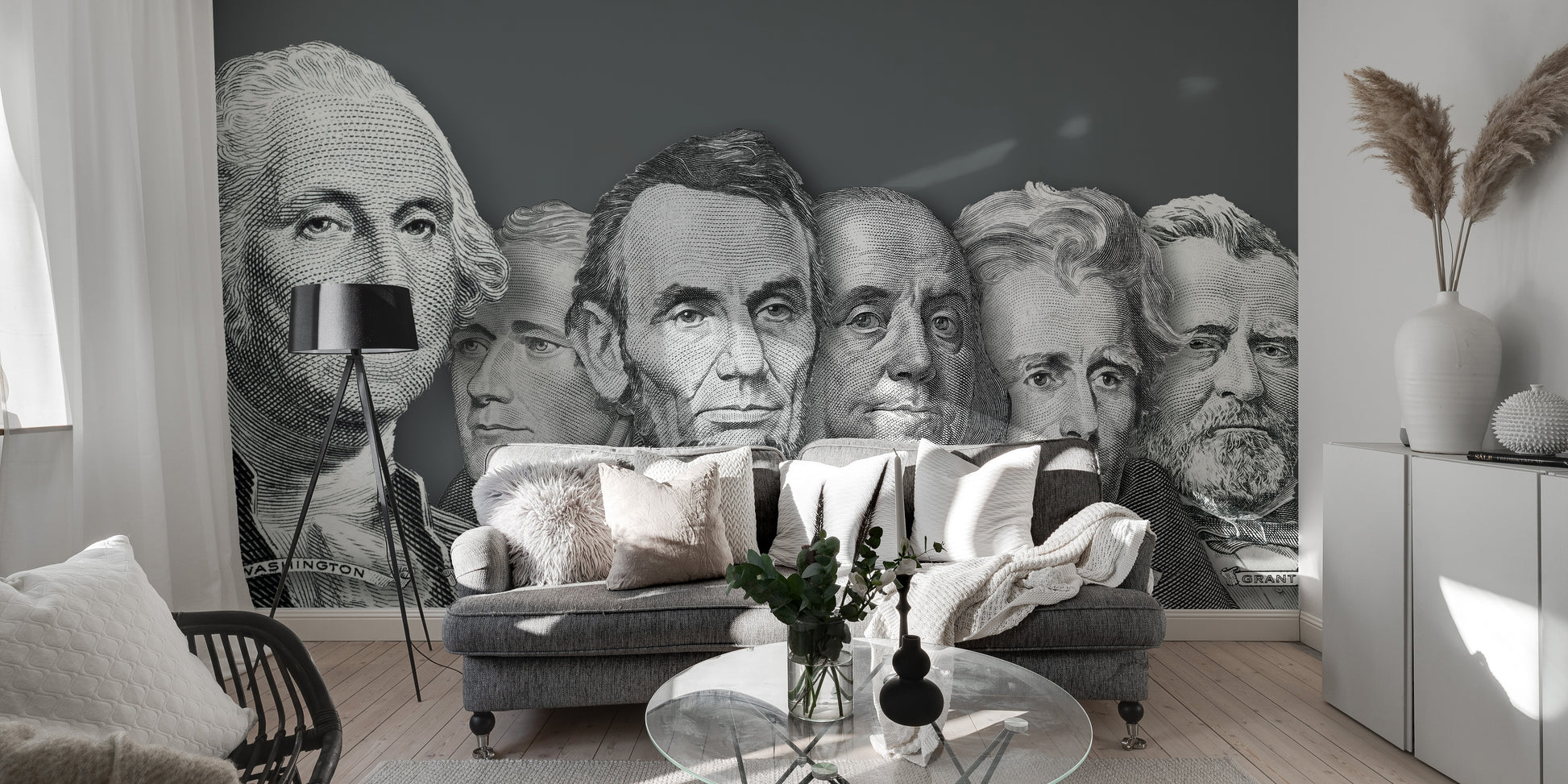 US Presidents currency wallpaper design