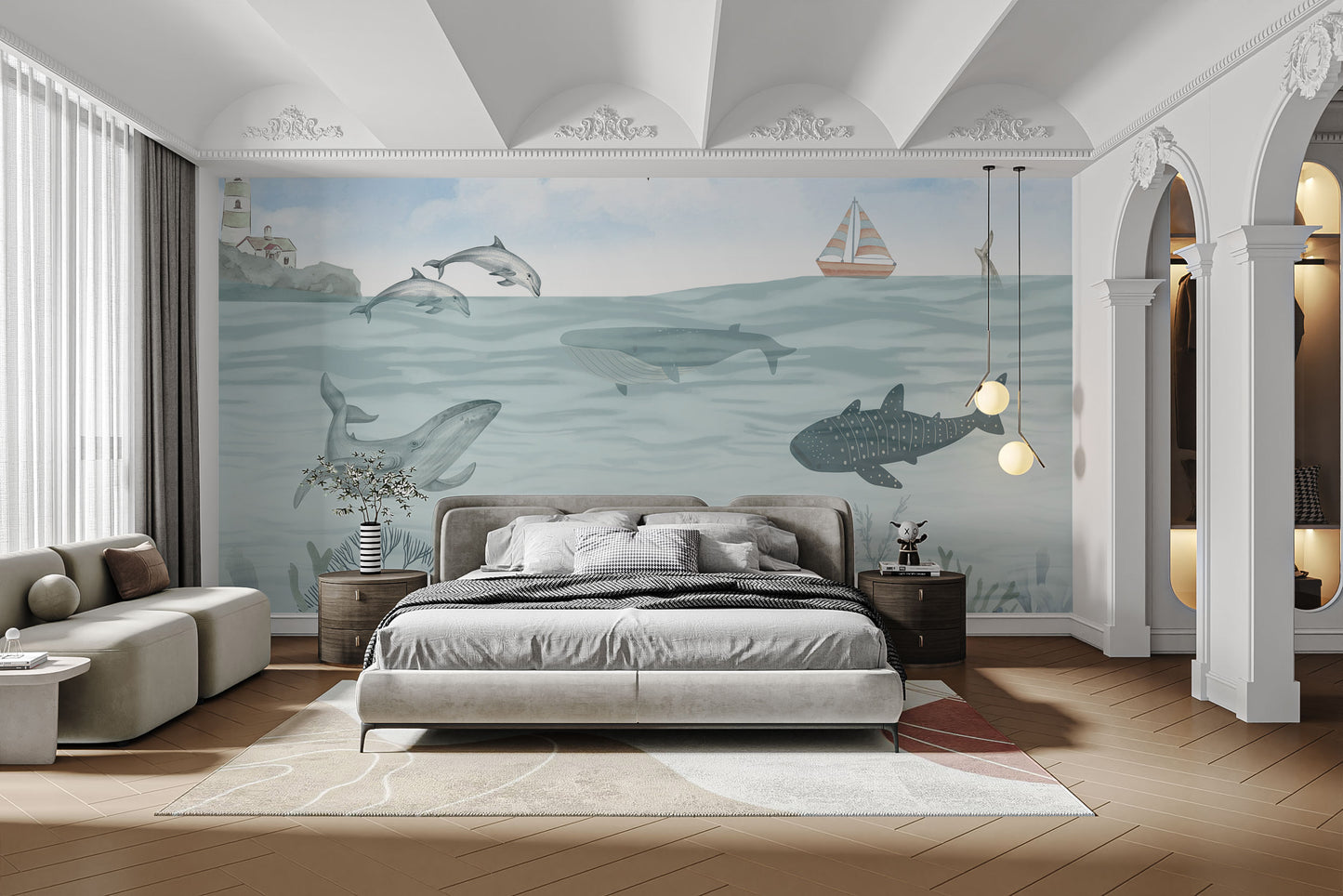 Seaside Orca Whale wallpaper for walls