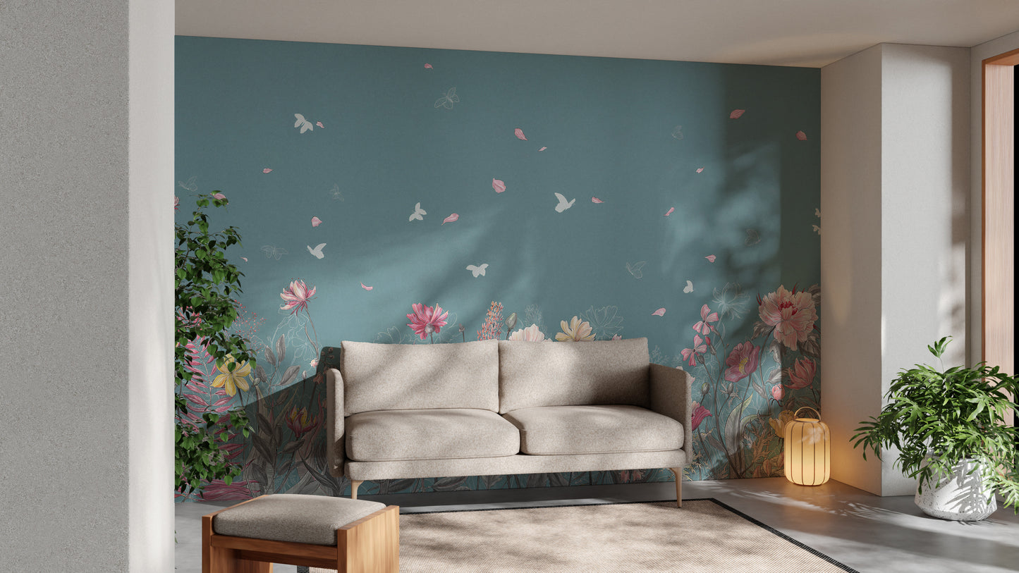 Flower Butterfly Garden Wallpaper Murals