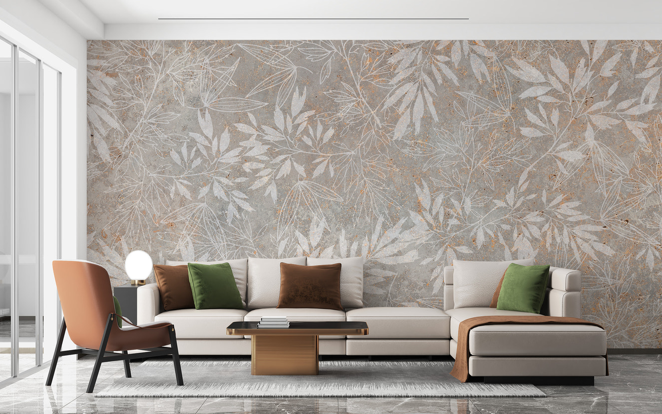 Hand-painted floral wallpaper with charm