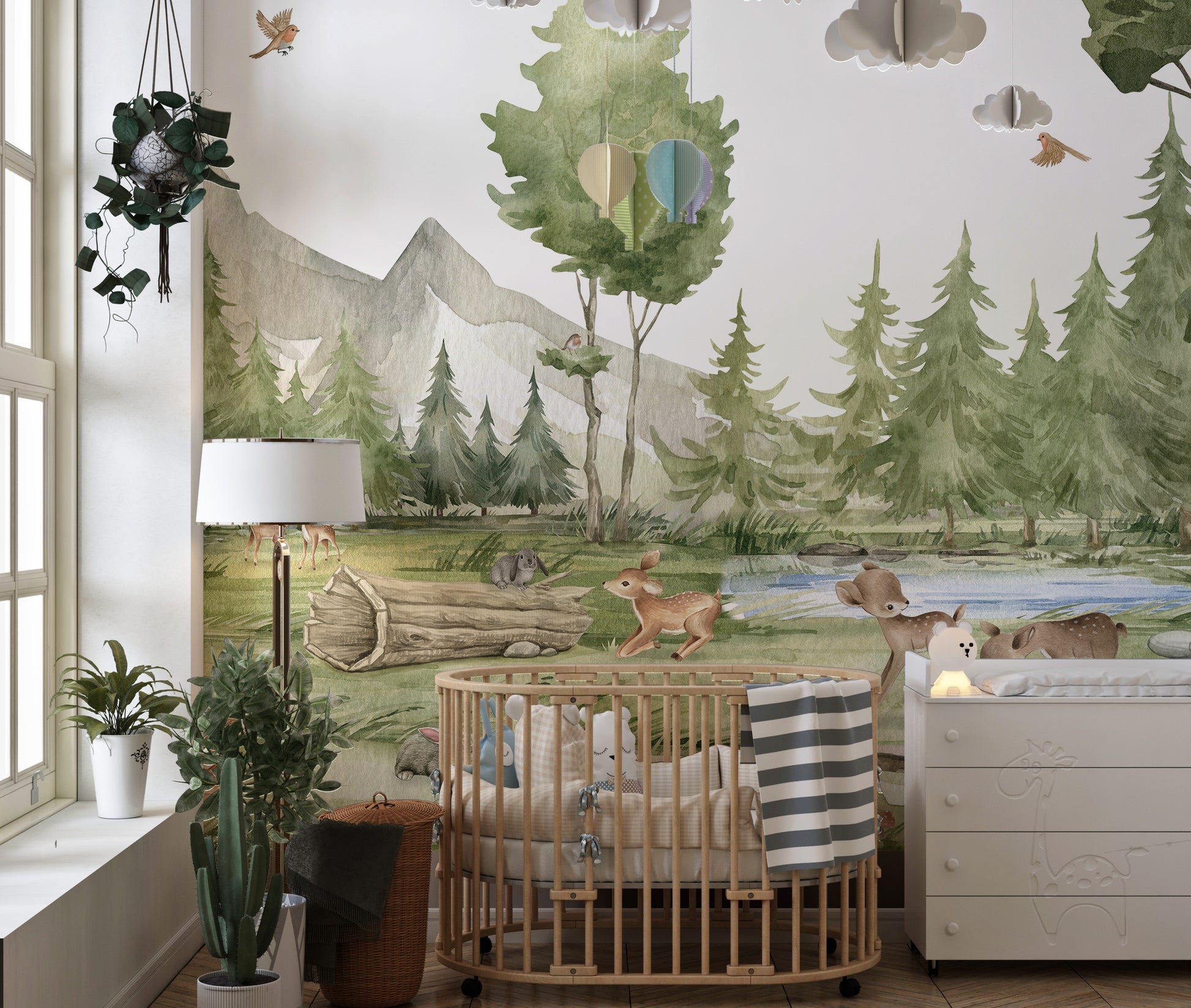 Dreamy enchanted forest wallpaper for kids