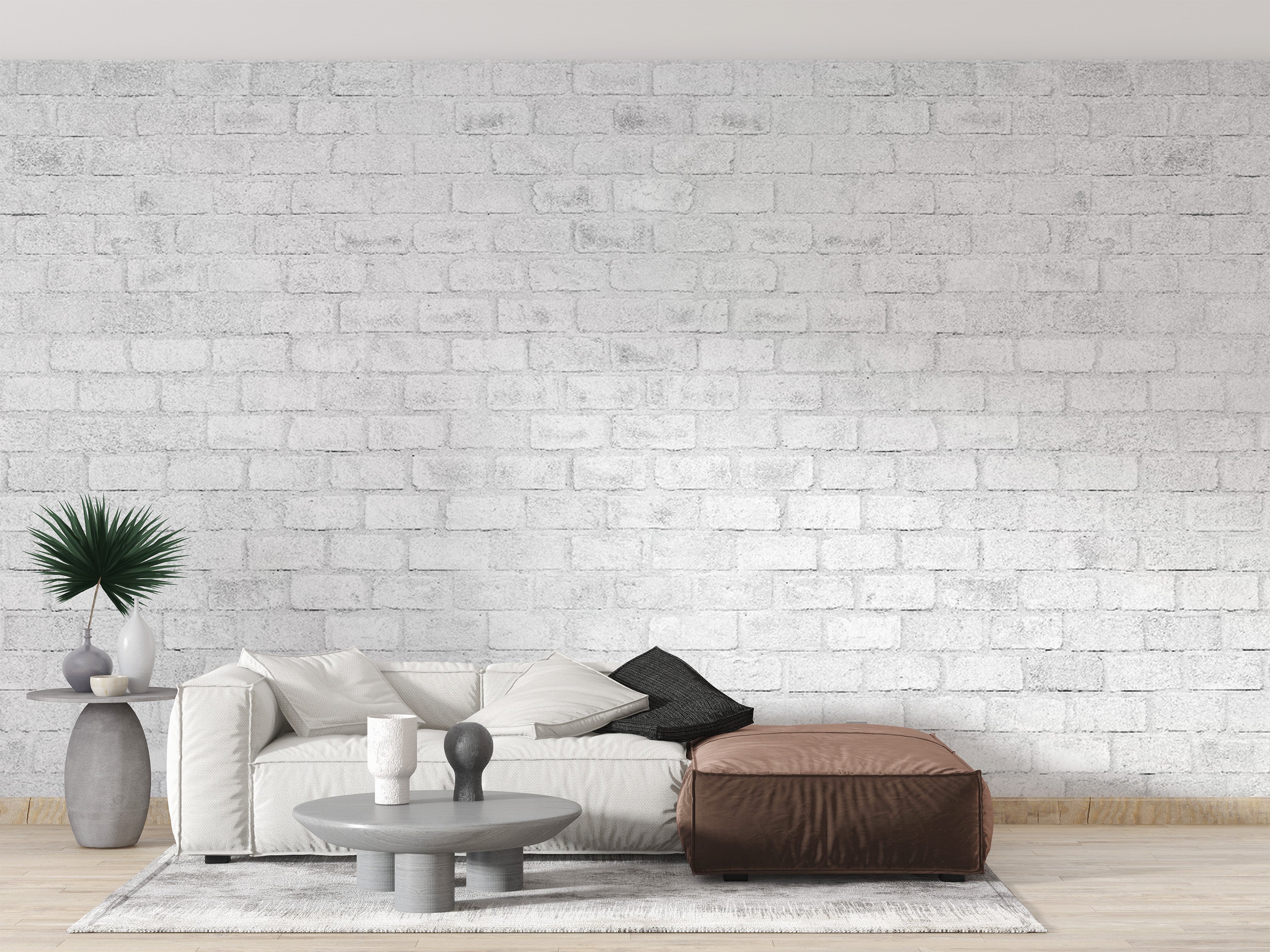 Wallpaper with realistic white brick patterns for stylish walls
