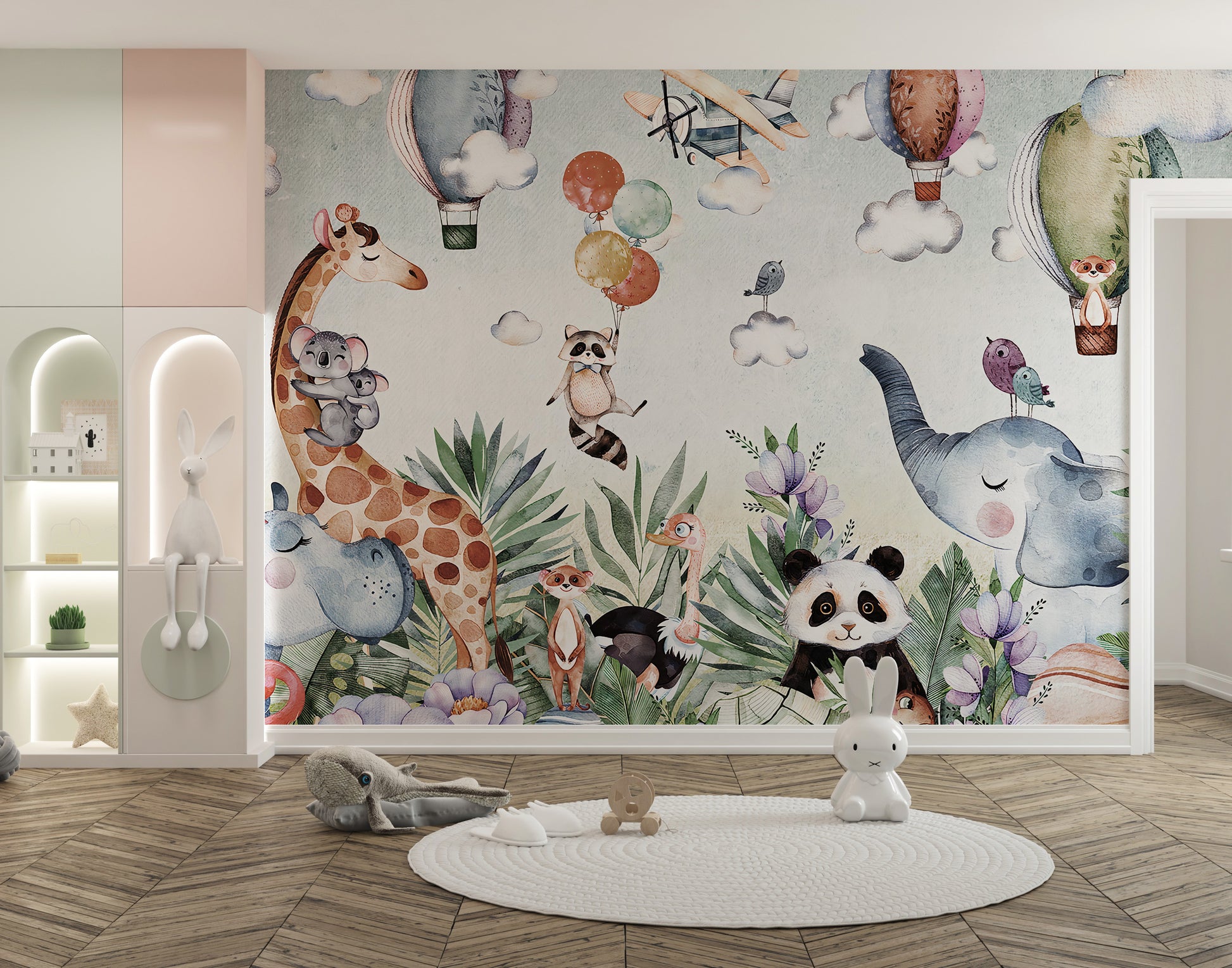 Jungle world textured wallpaper mural design
