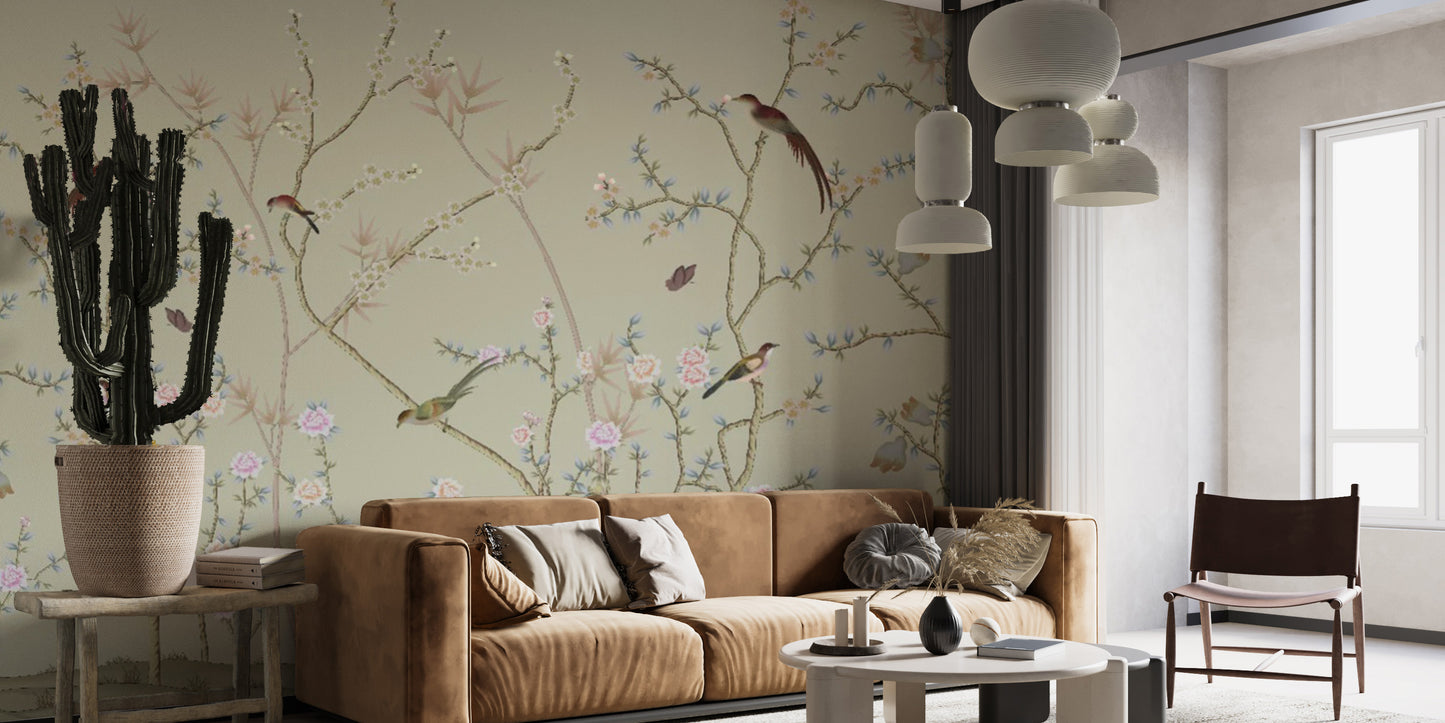 Chinoiseries Birds Wallpaper Murals