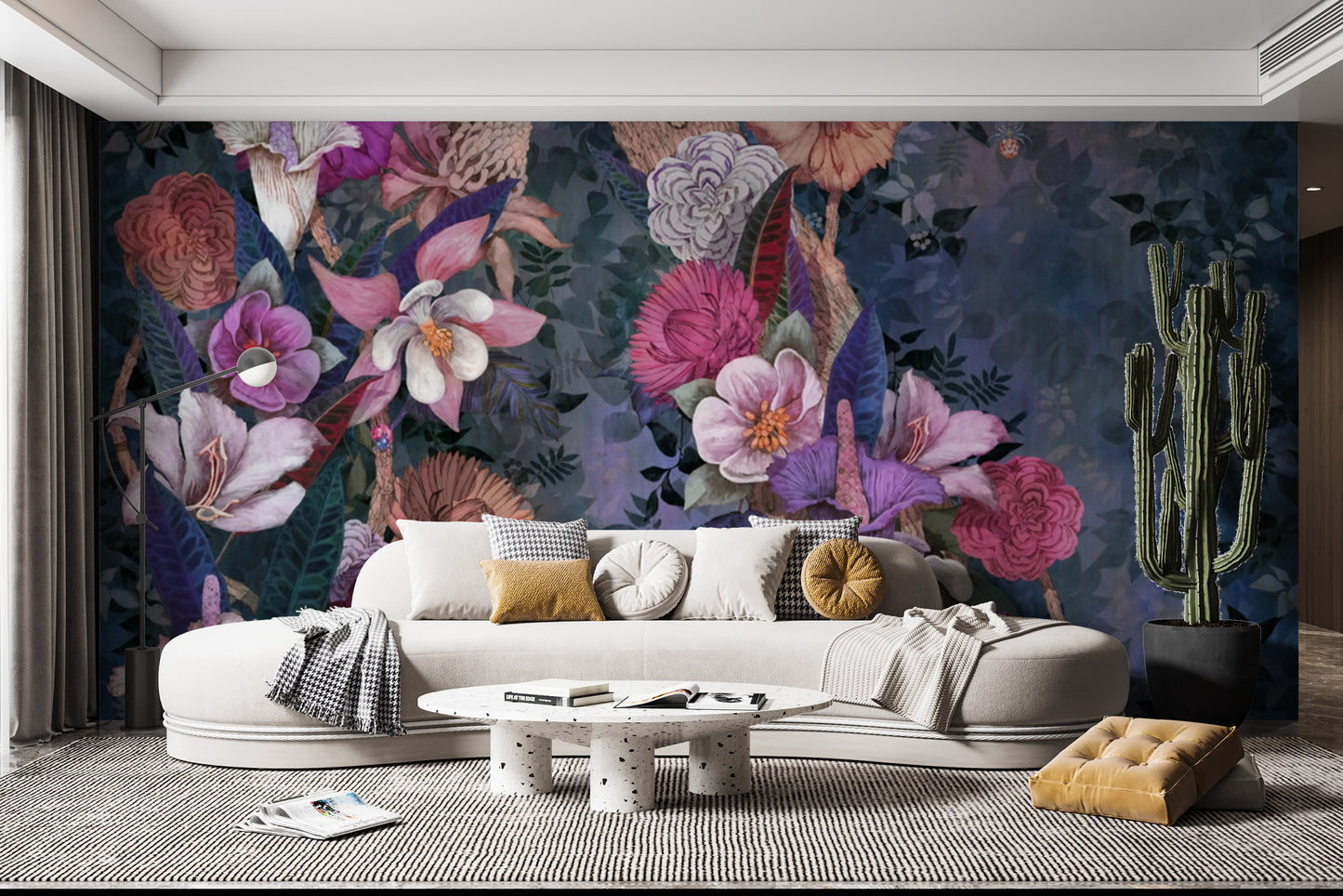 Stunning vibrant floral wall decor for statement spaces