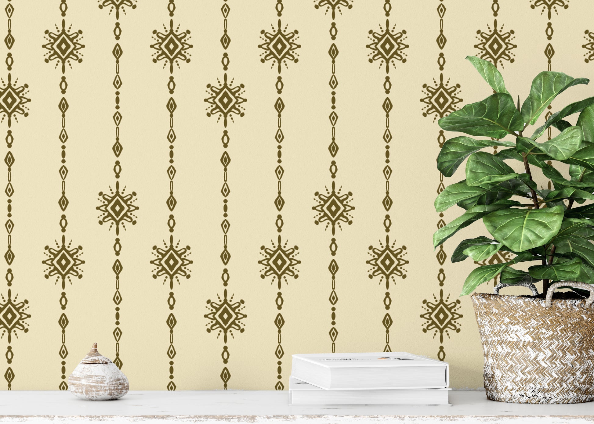 Unique artistic bead curtain design wallpaper for statement decor.
