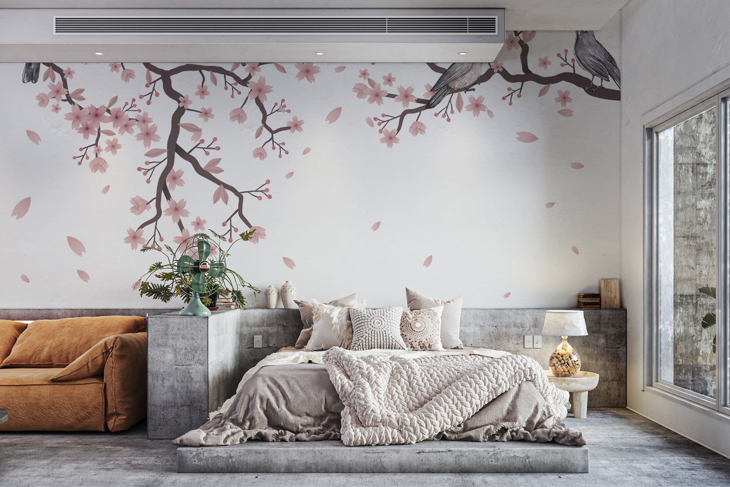 Cherry Blossom Serenade Mural nature-inspired