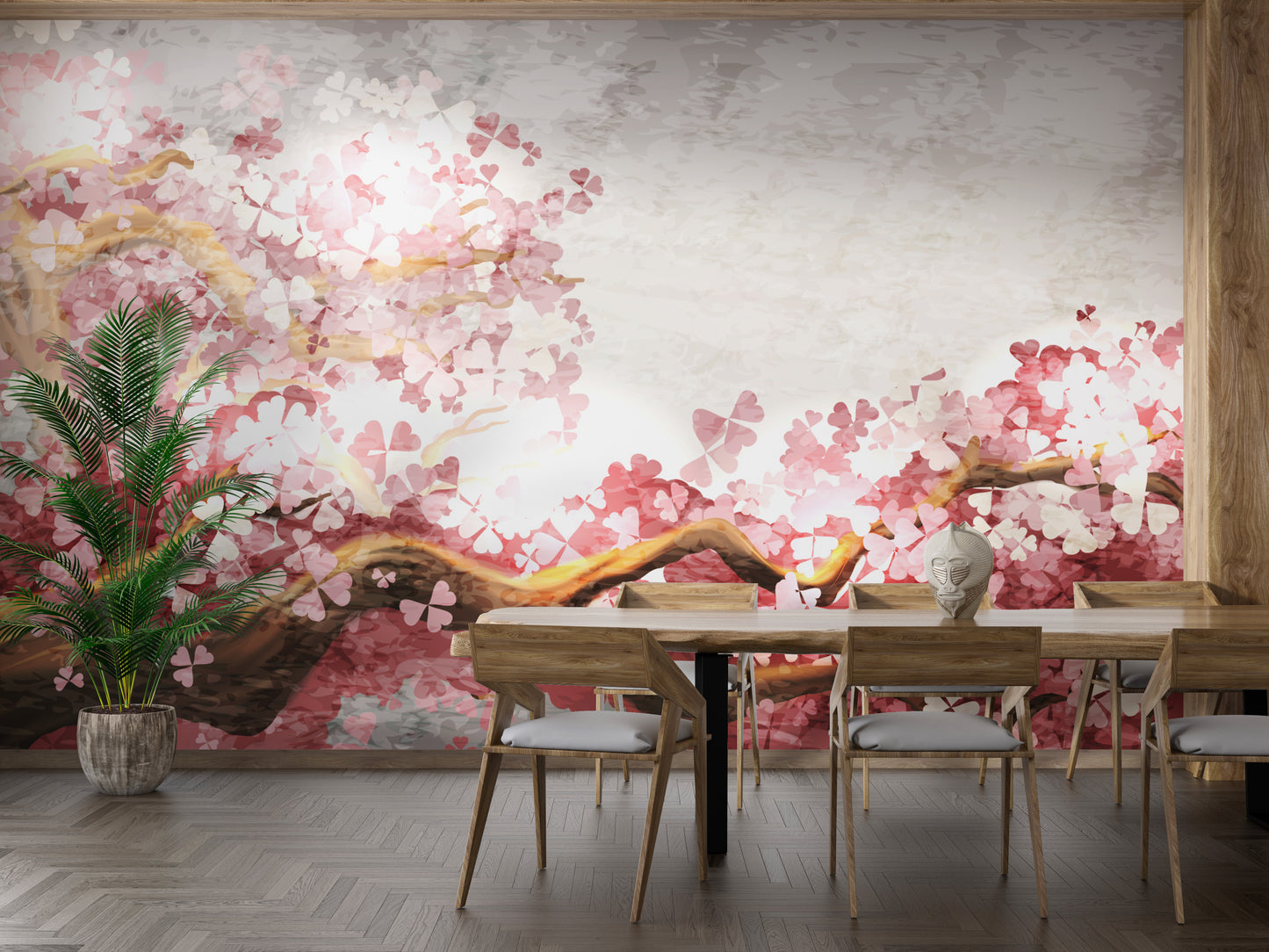 Pink Flower Sakura Branch Wallpaper Murals