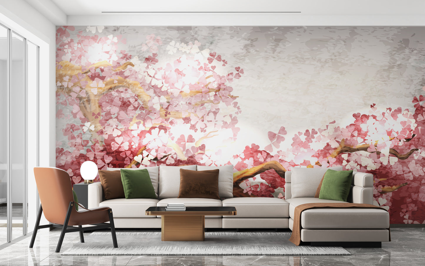 Pink Flower Sakura Branch Wallpaper Murals