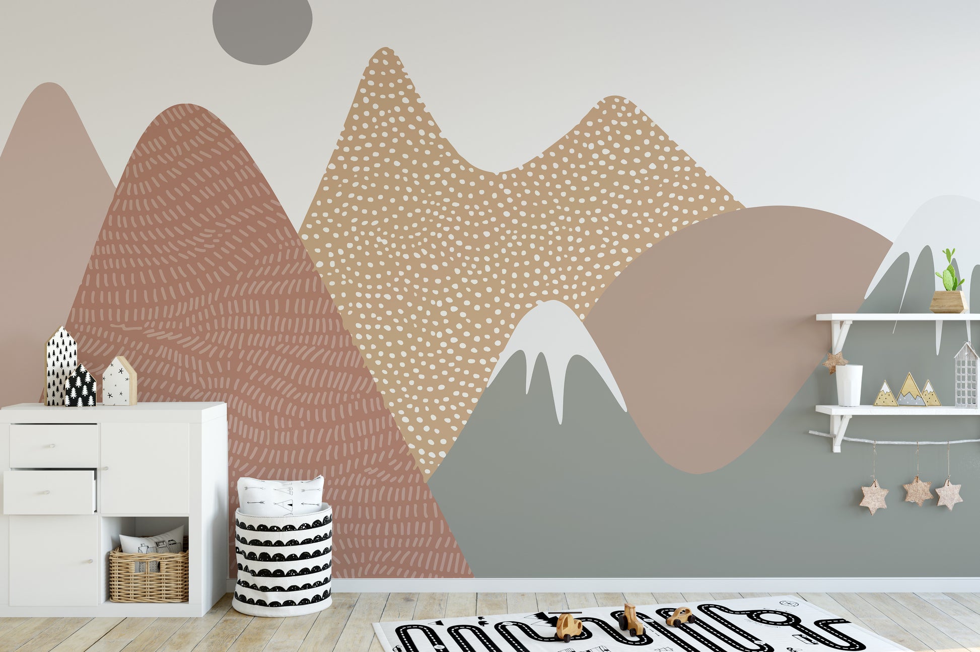 Stippling Mountains Wallpaper Murals - Giffywalls