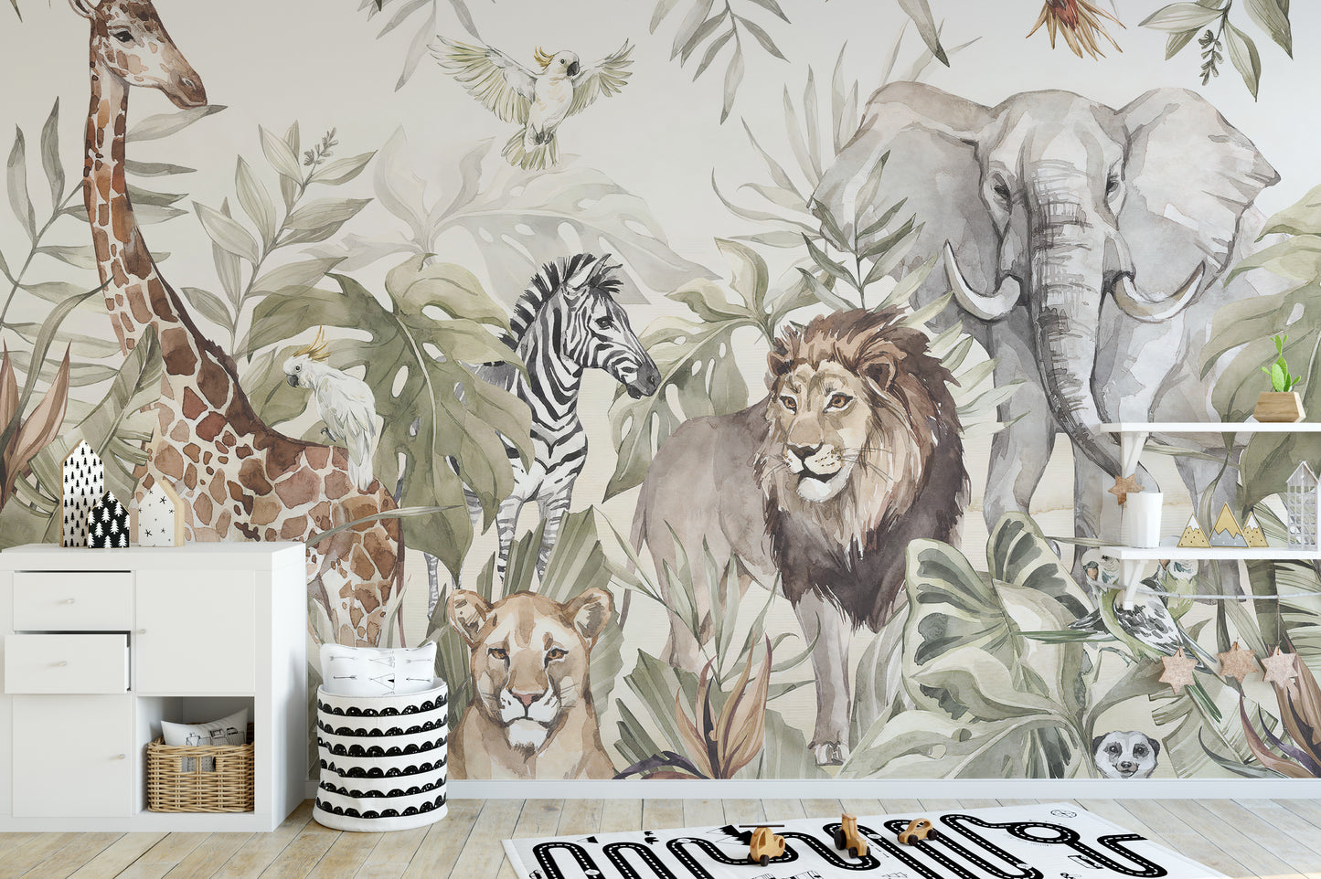 Watercolor Animal Kingdom Forest Wallpaper Murals - Giffywalls