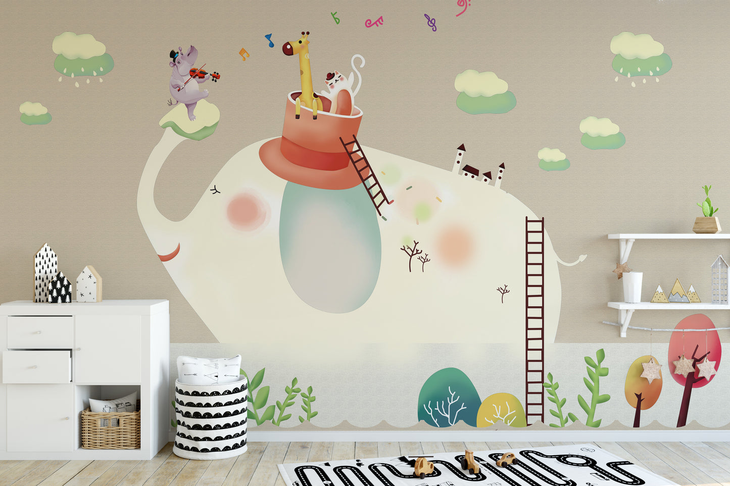 Cartoon Elephant Wallpaper Murals