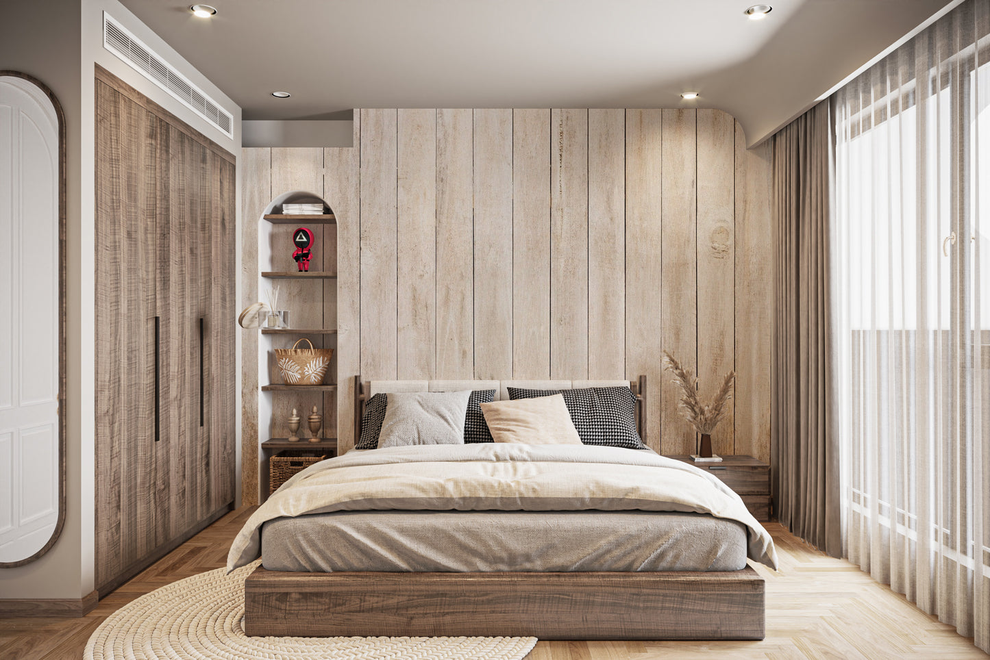 Beige Wood Panel Wallpaper Mural - Giffywalls