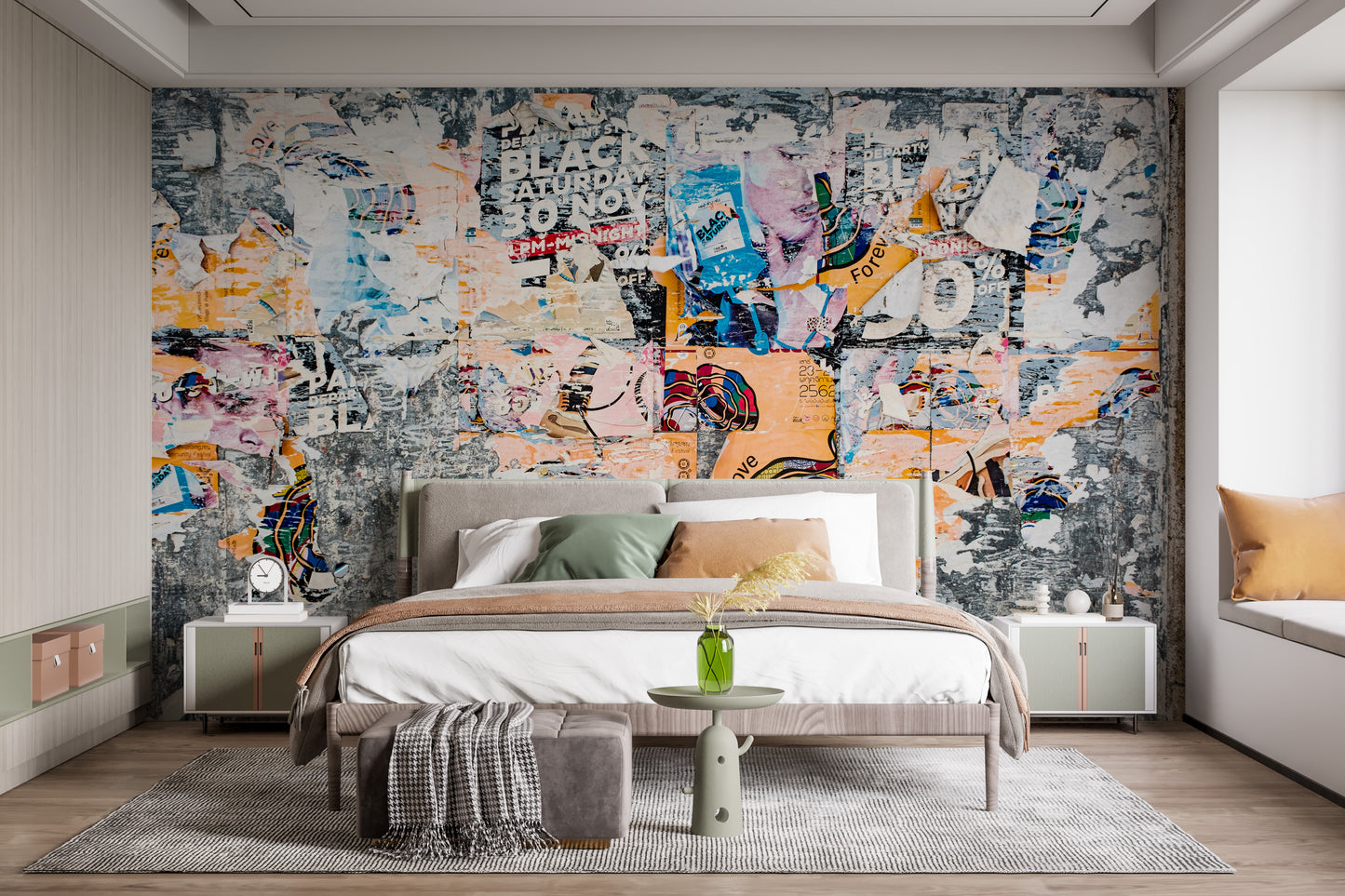 Urban Poster Patchwork Wall Mural