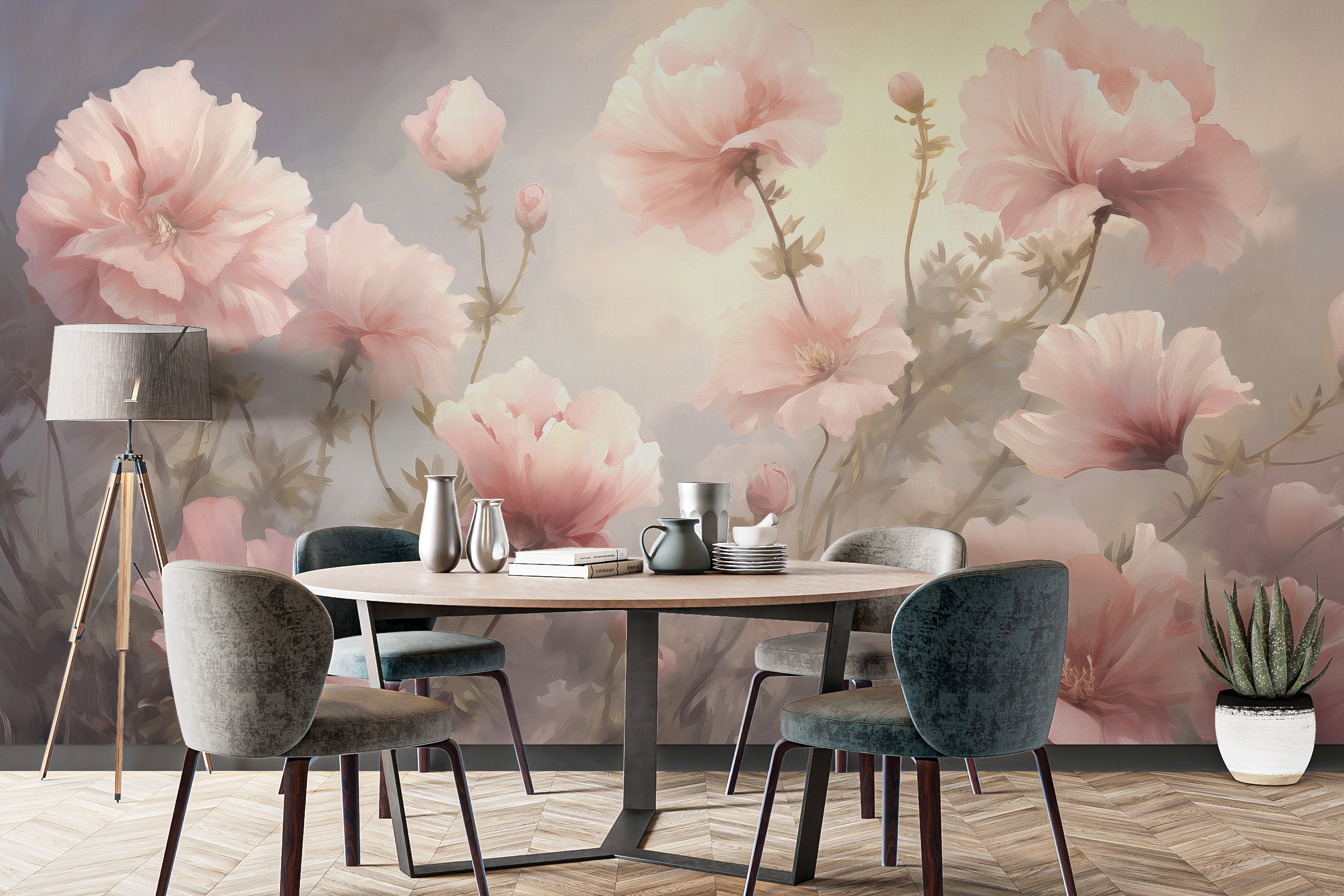 Godetia Pink Flower Wallpaper Mural - Giffywalls