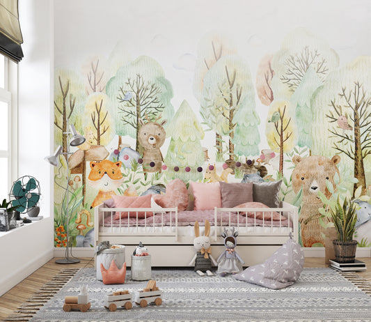 Doodles bears wallpaper mural for walls
