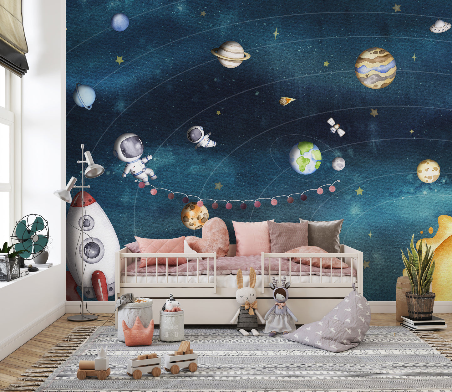 Space Joy Dark Wall Mural