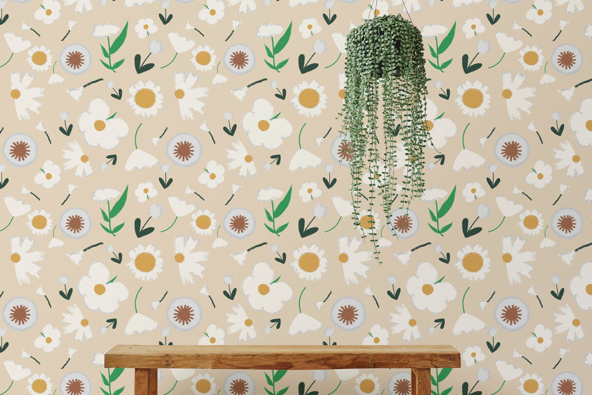 Marigold and Dandelion Pearl Wallpaper for homes
