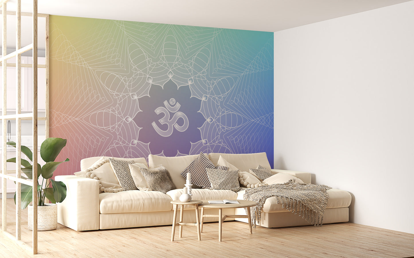 Sacred Om lotus design for walls
