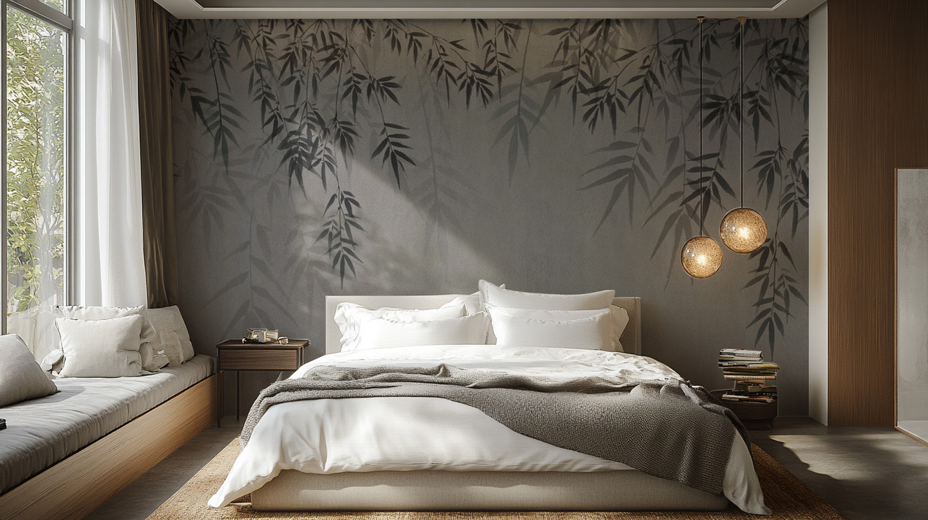 Minimalist botanical sketch wallpaper with nature-inspired design
