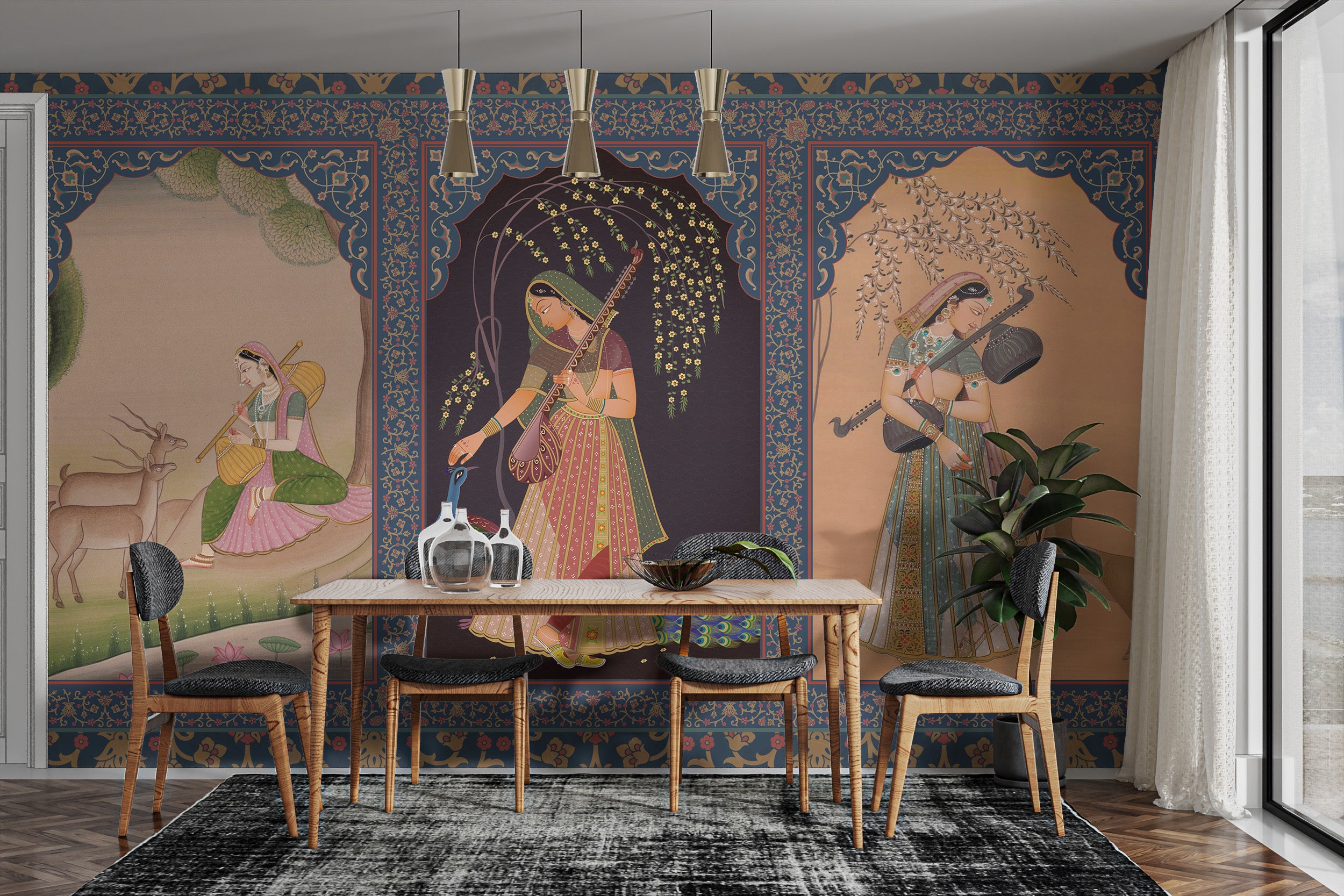 Majestic Indian princess wallpaper mural for heritage decor