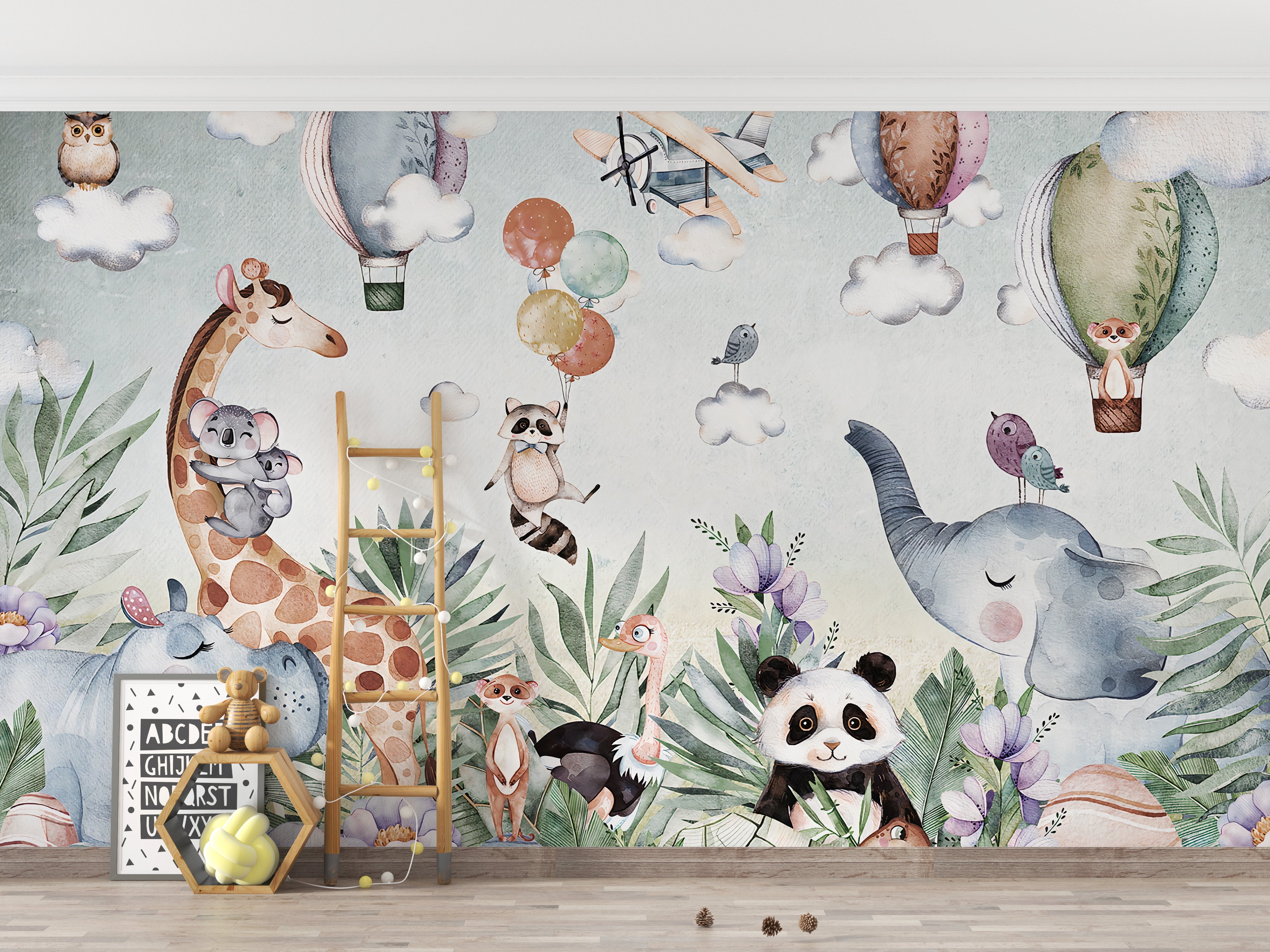 Scenic jungle textured wall mural for interiors
