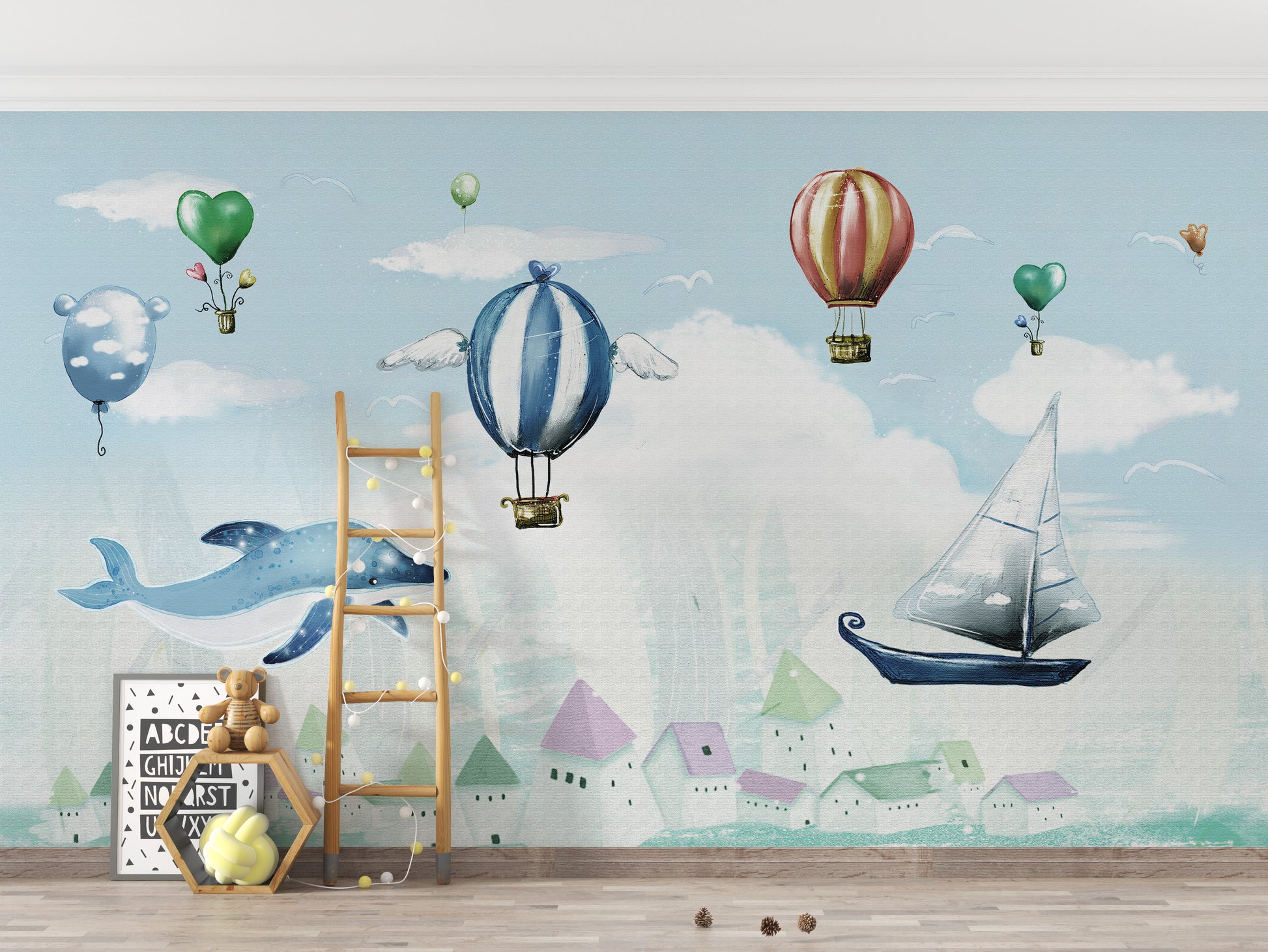 Lakeside Crane Bird Wall Mural
