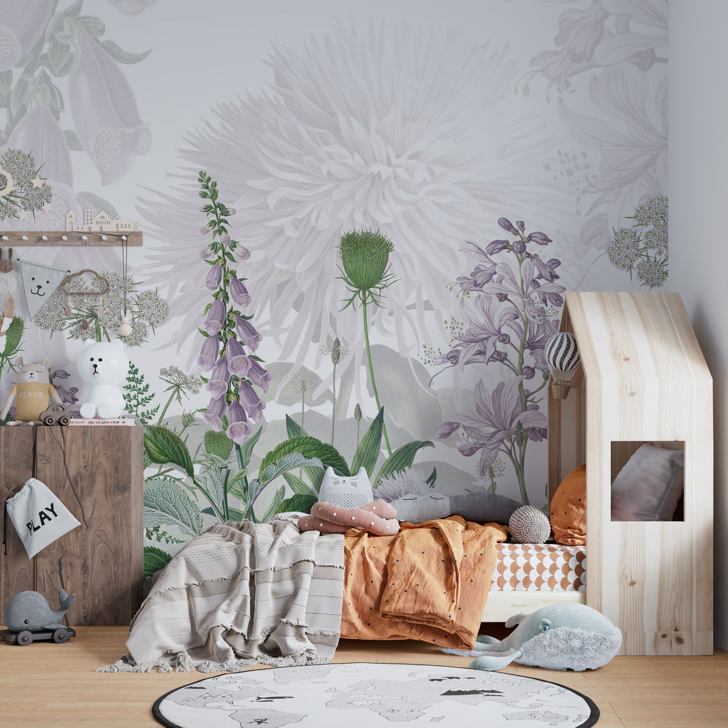 Foxglove Purple color Flowers wallpapers murals