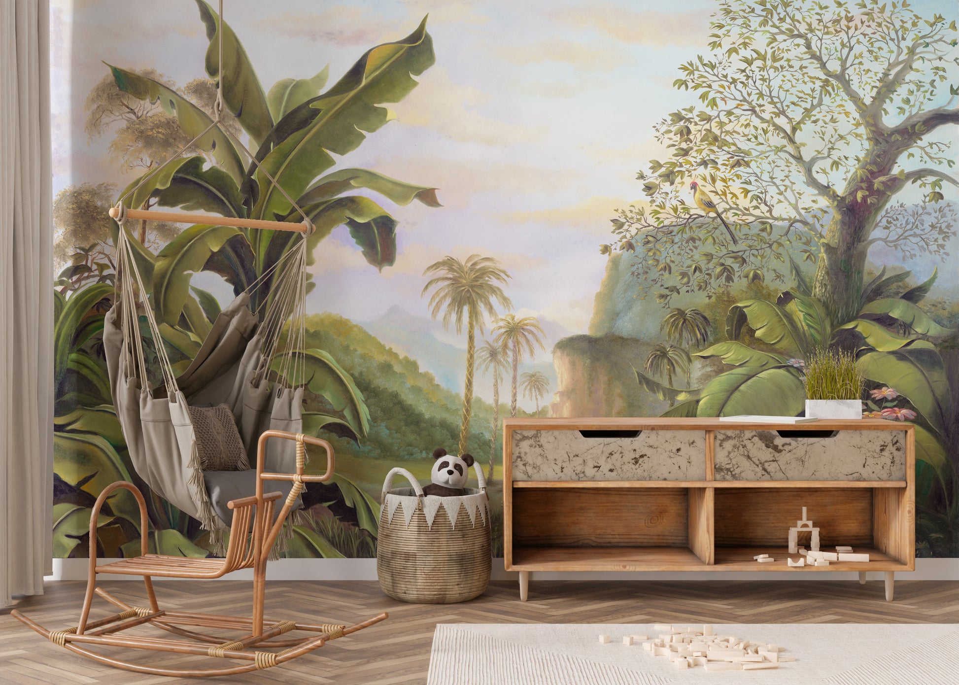 Medieval rainforest wallpaper mural for rooms
