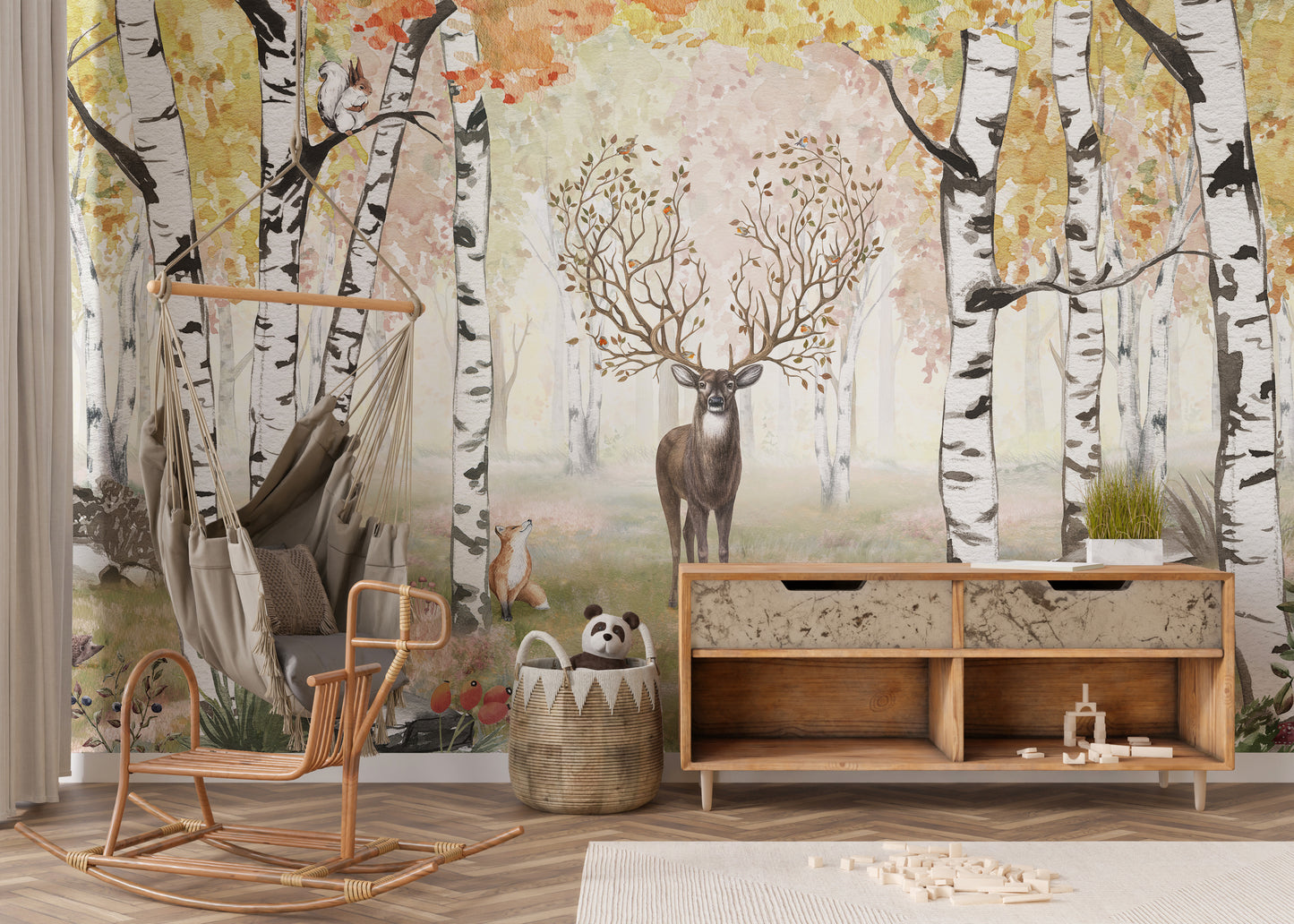 Amazing Antlers Autumn Kids Room Wallpaper Mural