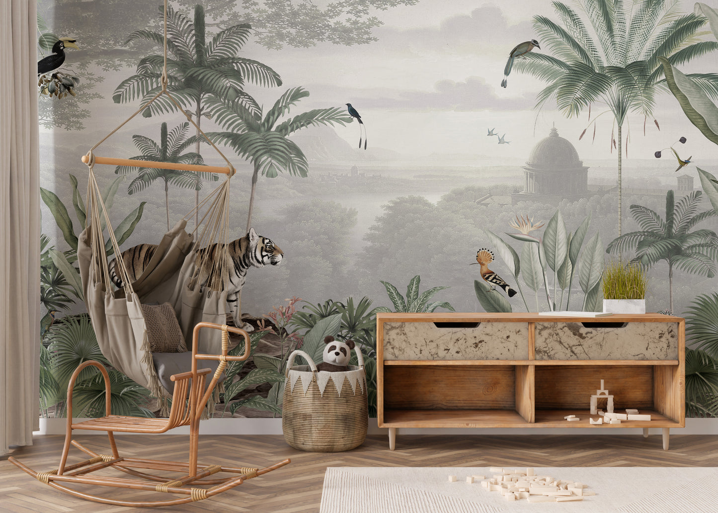 Tropical tiger wallpaper murals