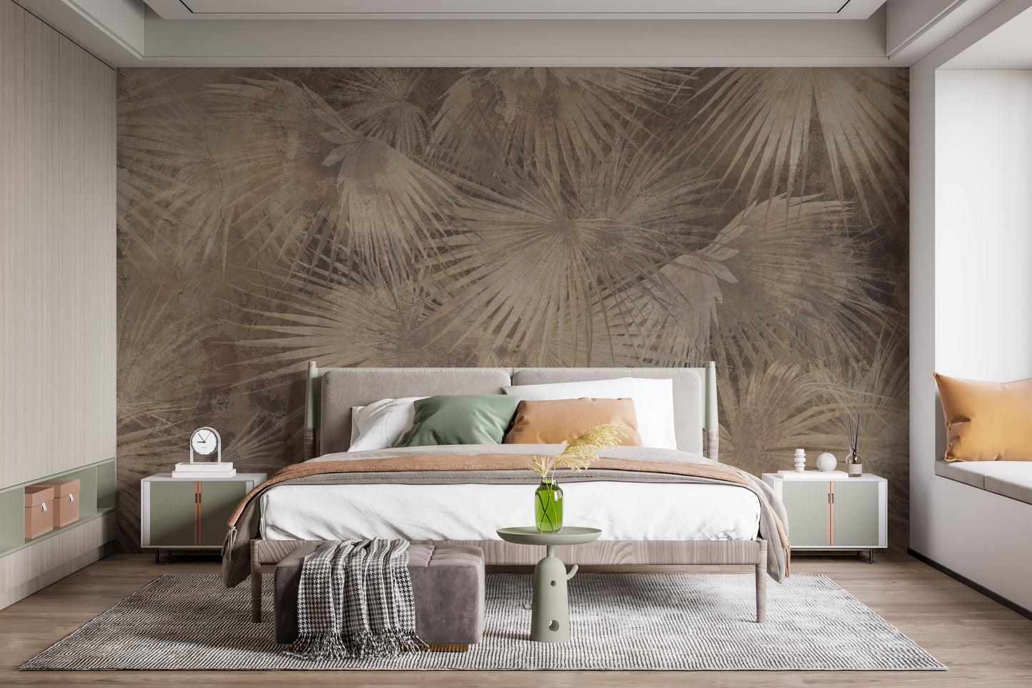 Tropical Palm Leaves Wallpaper Mural