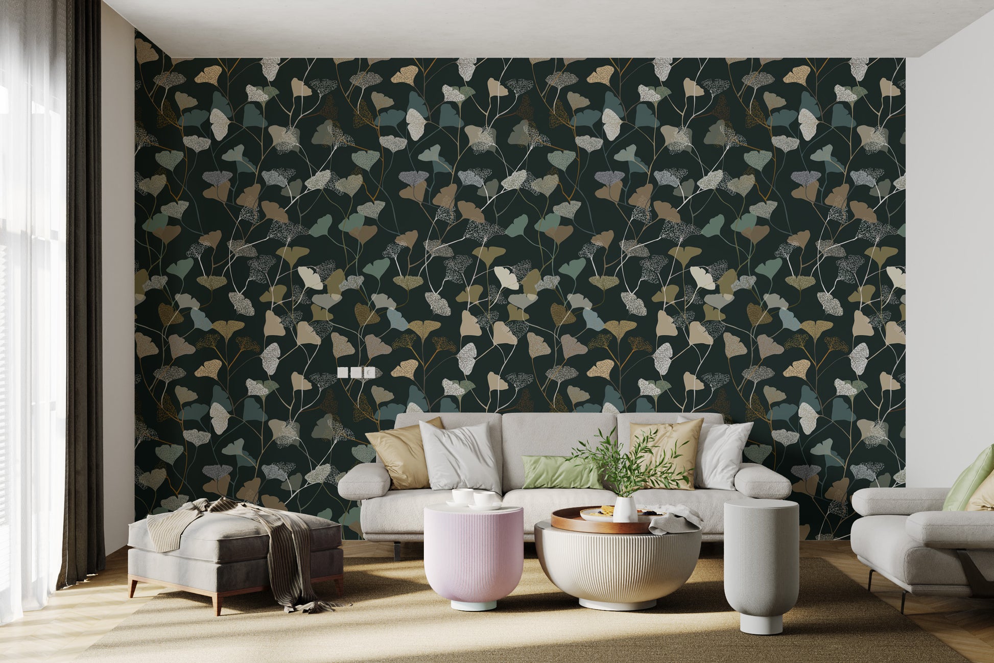 Sophisticated ginkgo symphony wallpaper for walls