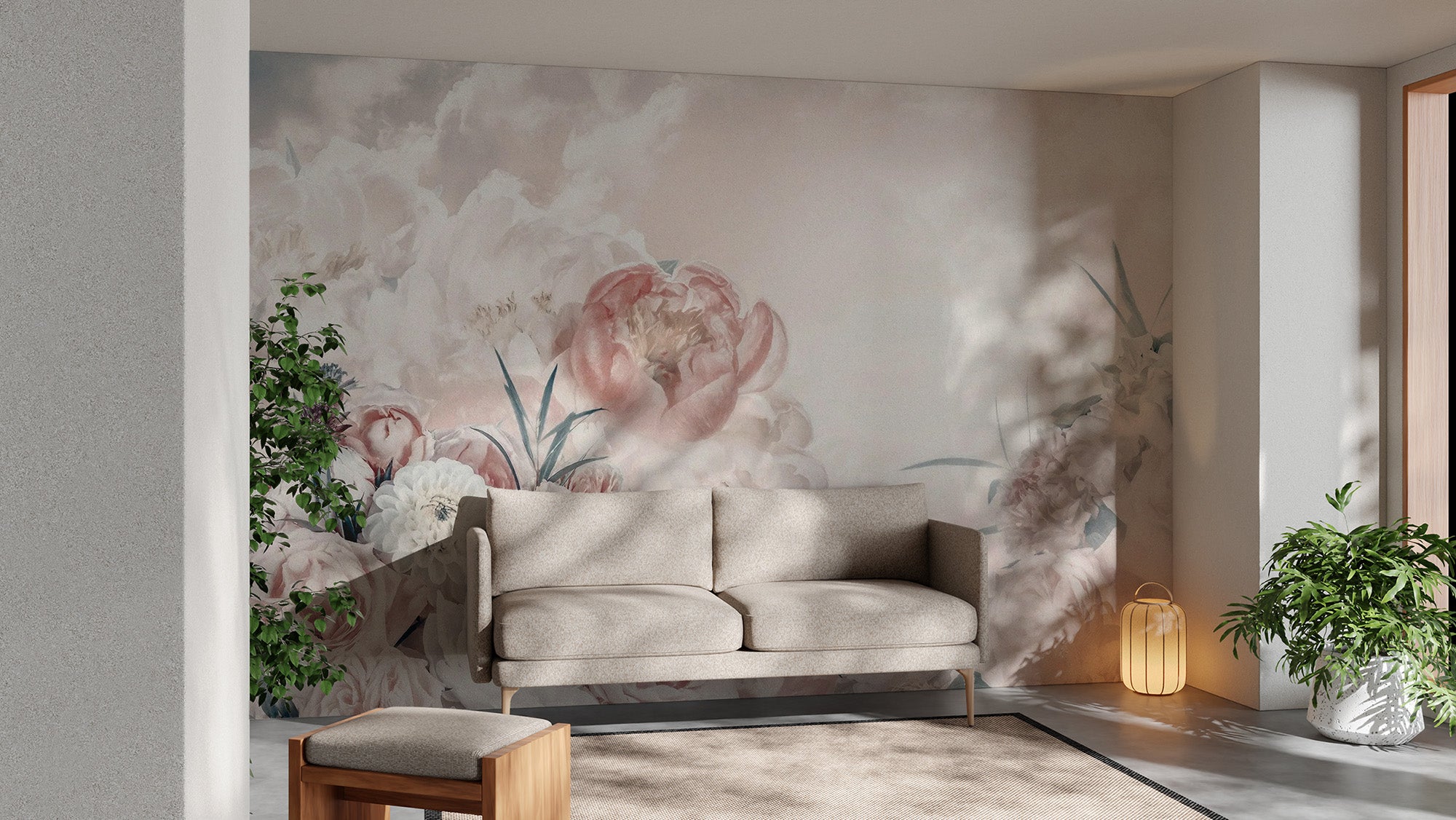 Pink White Flower Wallpaper Mural