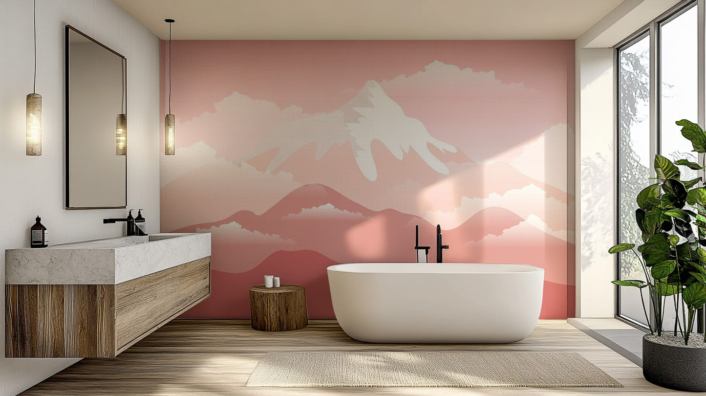 Stunning Pink Mountain Wallpaper for Homes