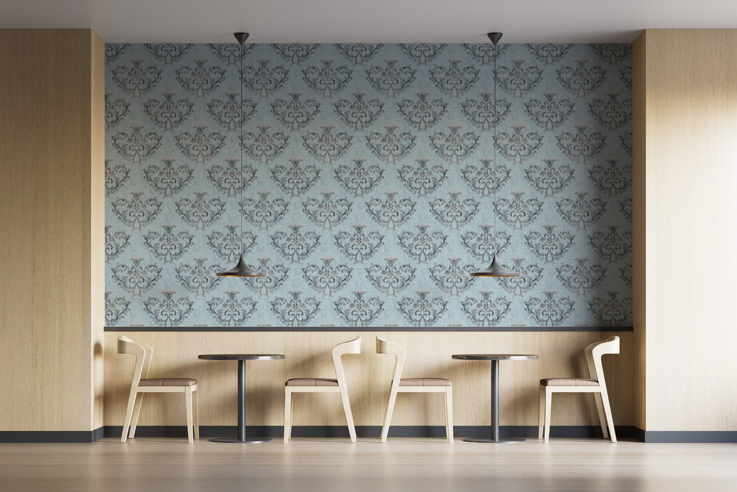 Grey Damask Wallpaper