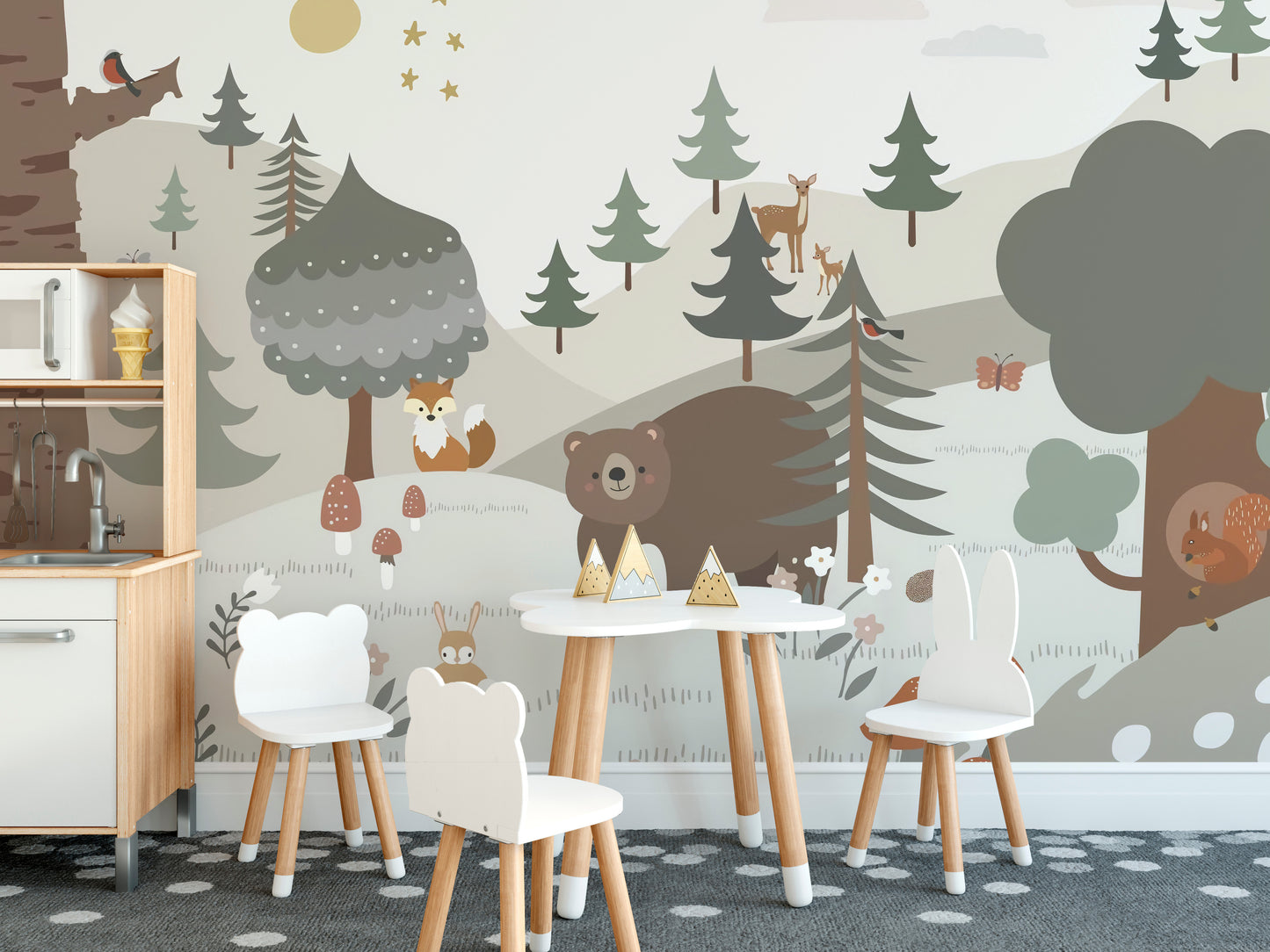 Snow Forest KIds Room Wallpaper Murals