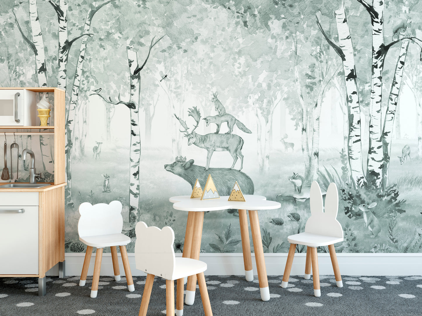 Blue Bear King Wallpaper Murals