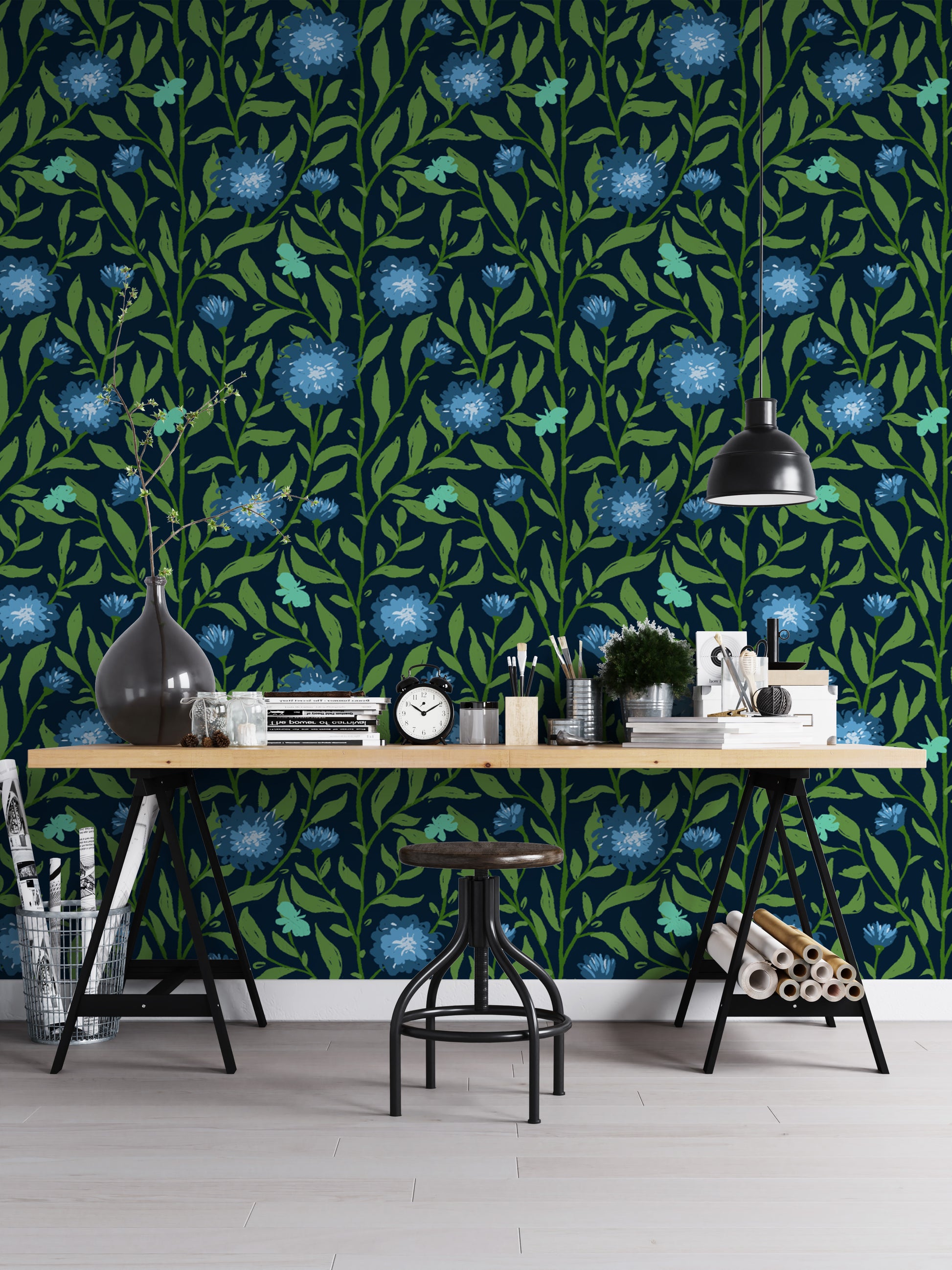 Spring Trellis Dark Green Wallpaper - Giffywalls