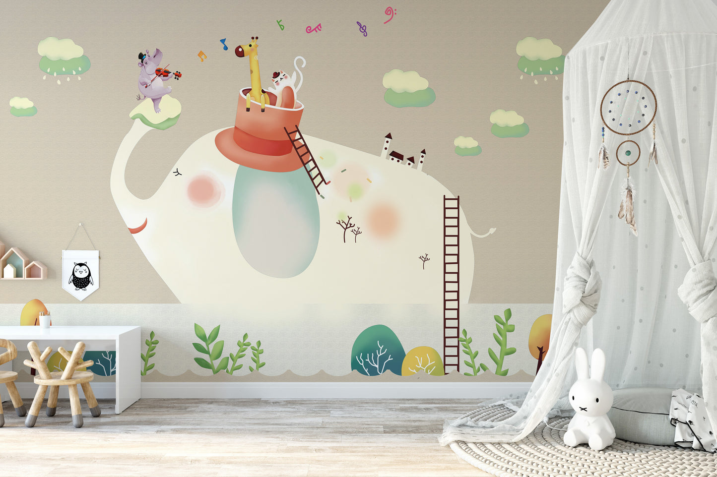 Cartoon Elephant Wallpaper Murals