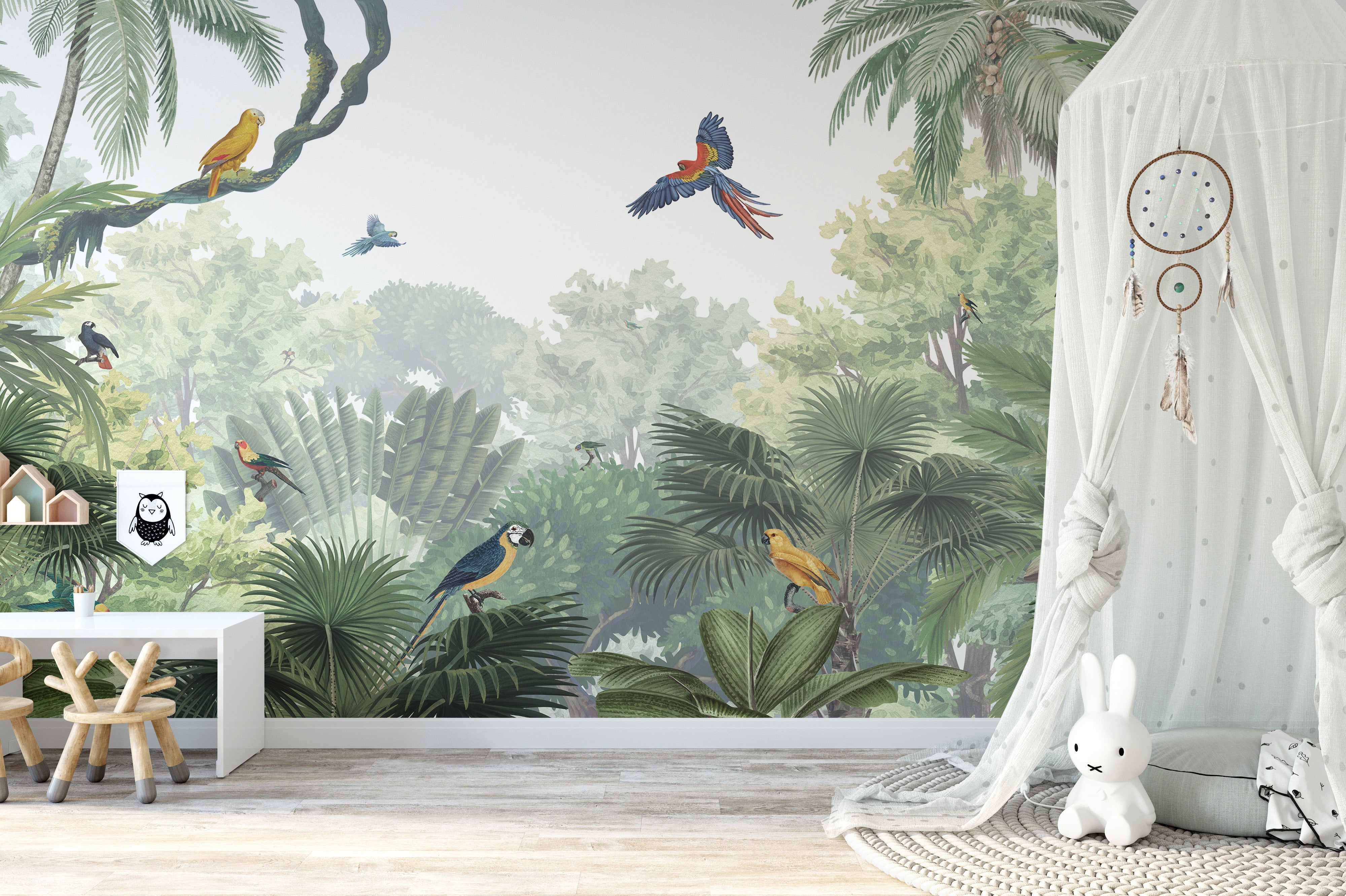 Tropical jungle canopy wallpaper for a natural serene vibe