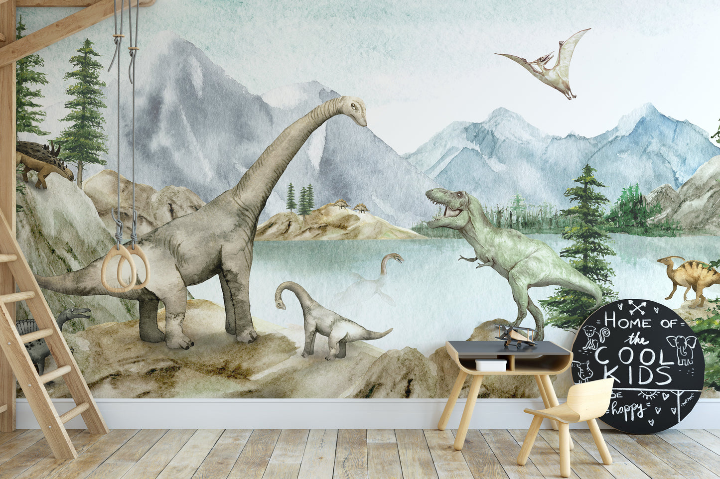 Dino dreams wallpaper murals for kids room