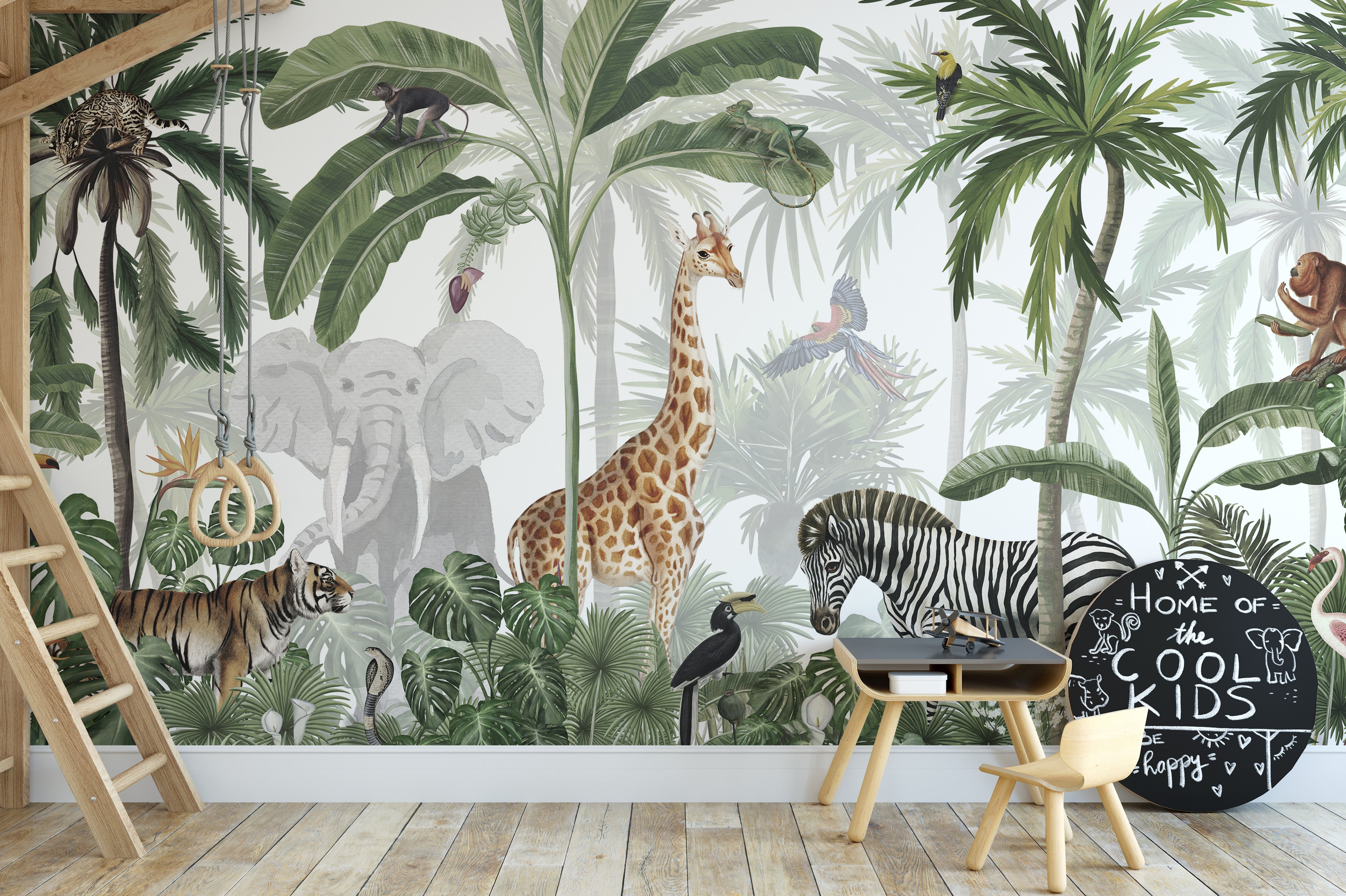 Jungle Jive wallpaper ideal for kids' room or nursery