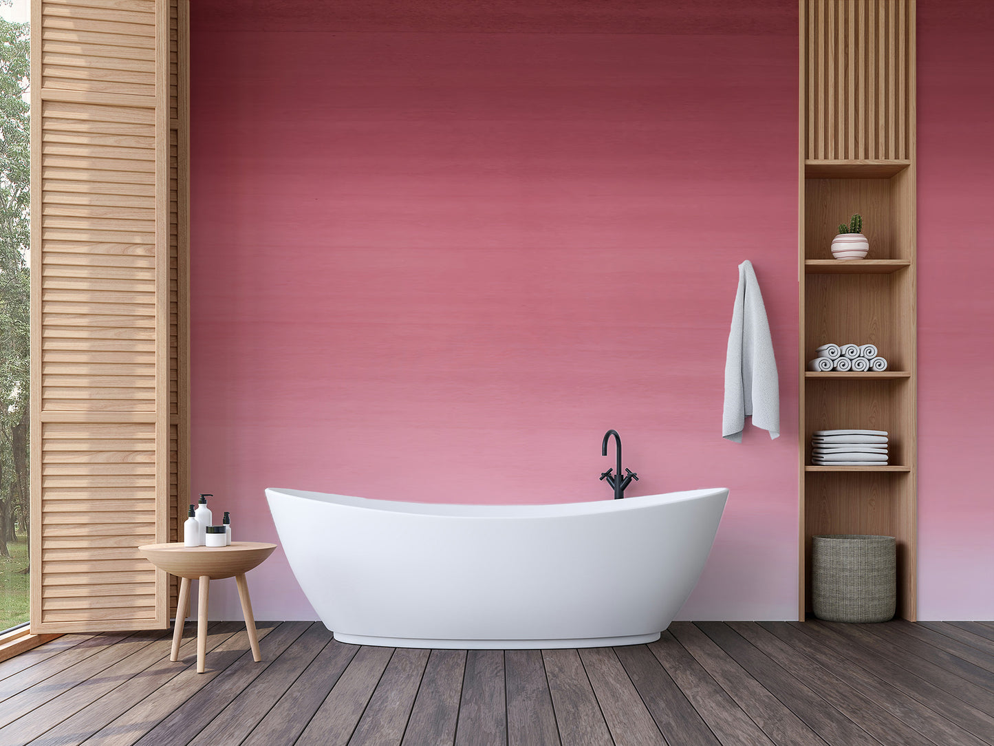 Refreshing Cherry Blossom Wall Mural for a serene bathroom.