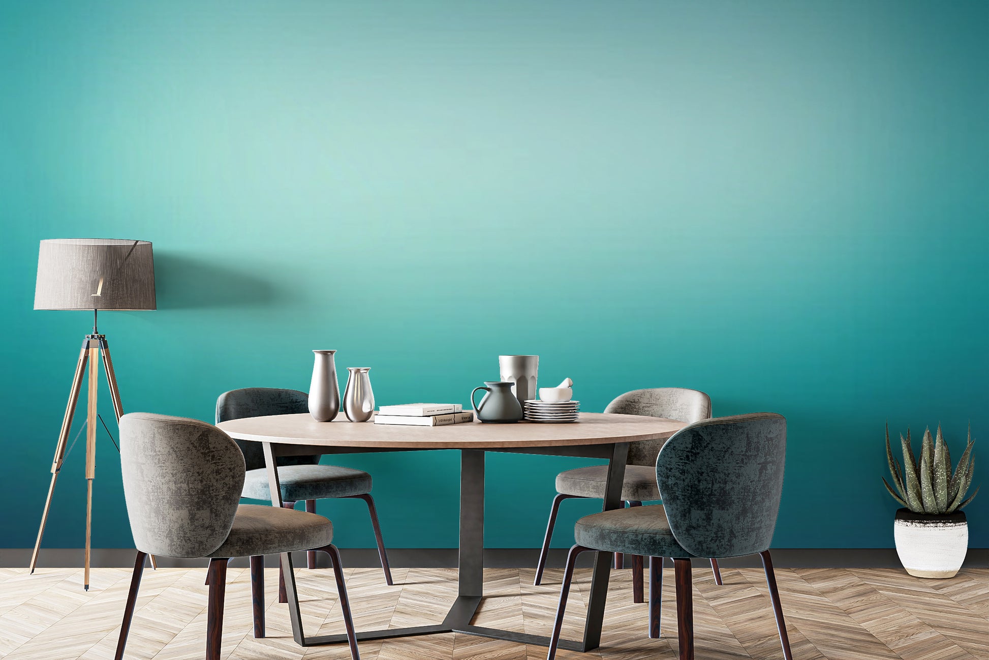 Ombre green wallpaper featuring a smooth, fading gradient.