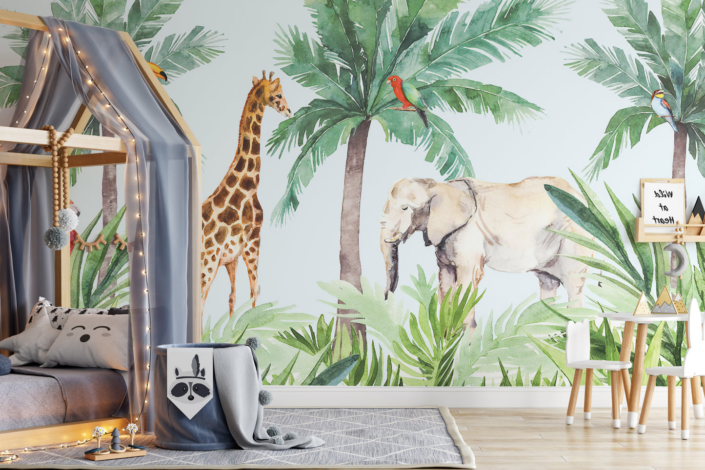 Vibrant Wildlife Serene Kids Room Wallpaper Mural