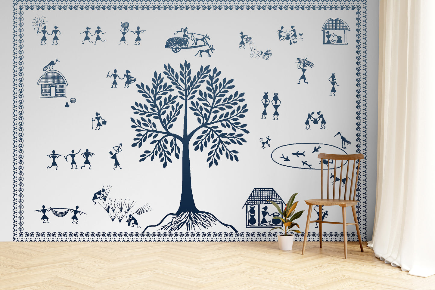 Ethnic Village Wallpaper Mural stick on wallpaper