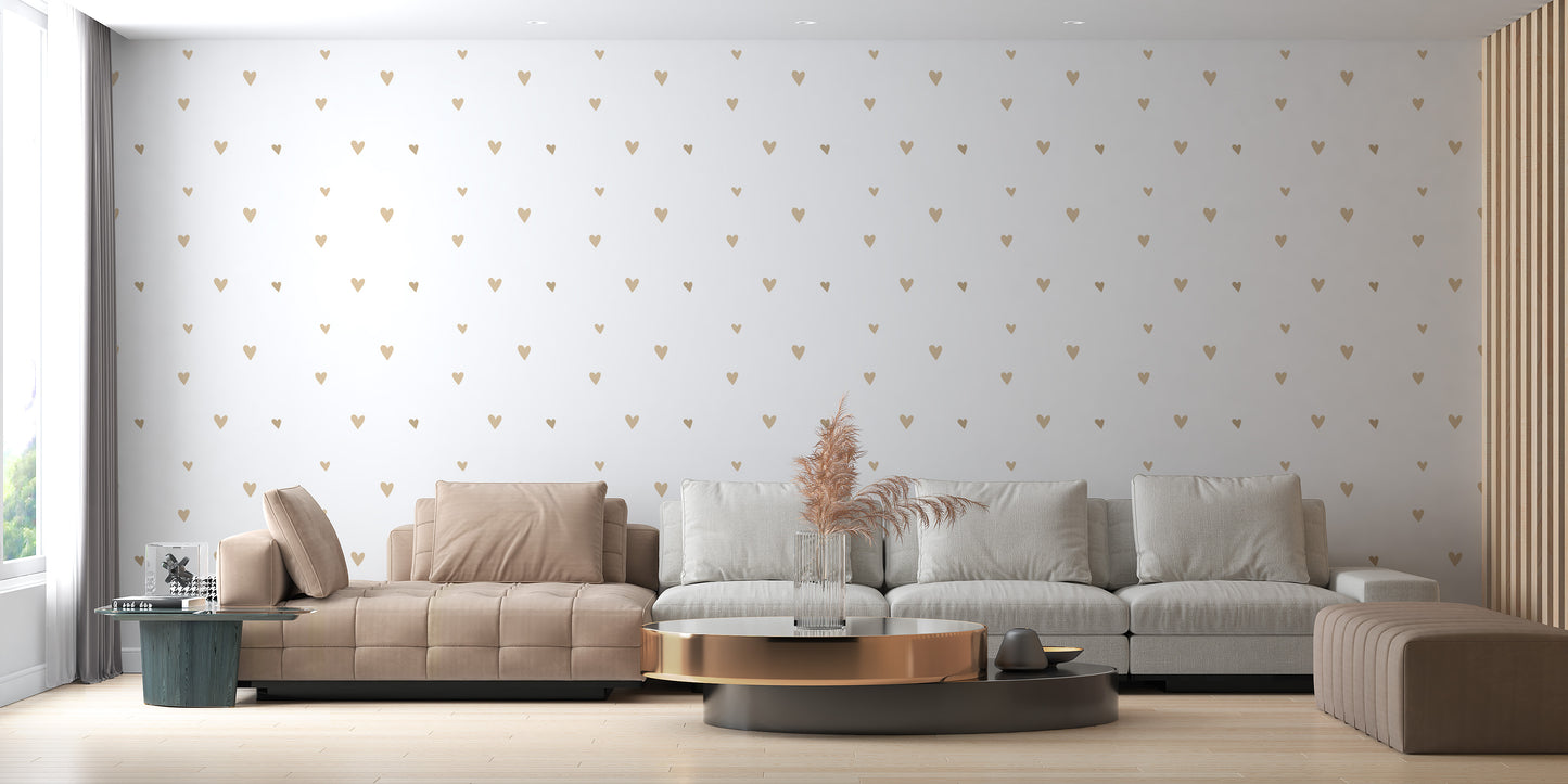 Sophisticated beige and gold heart design