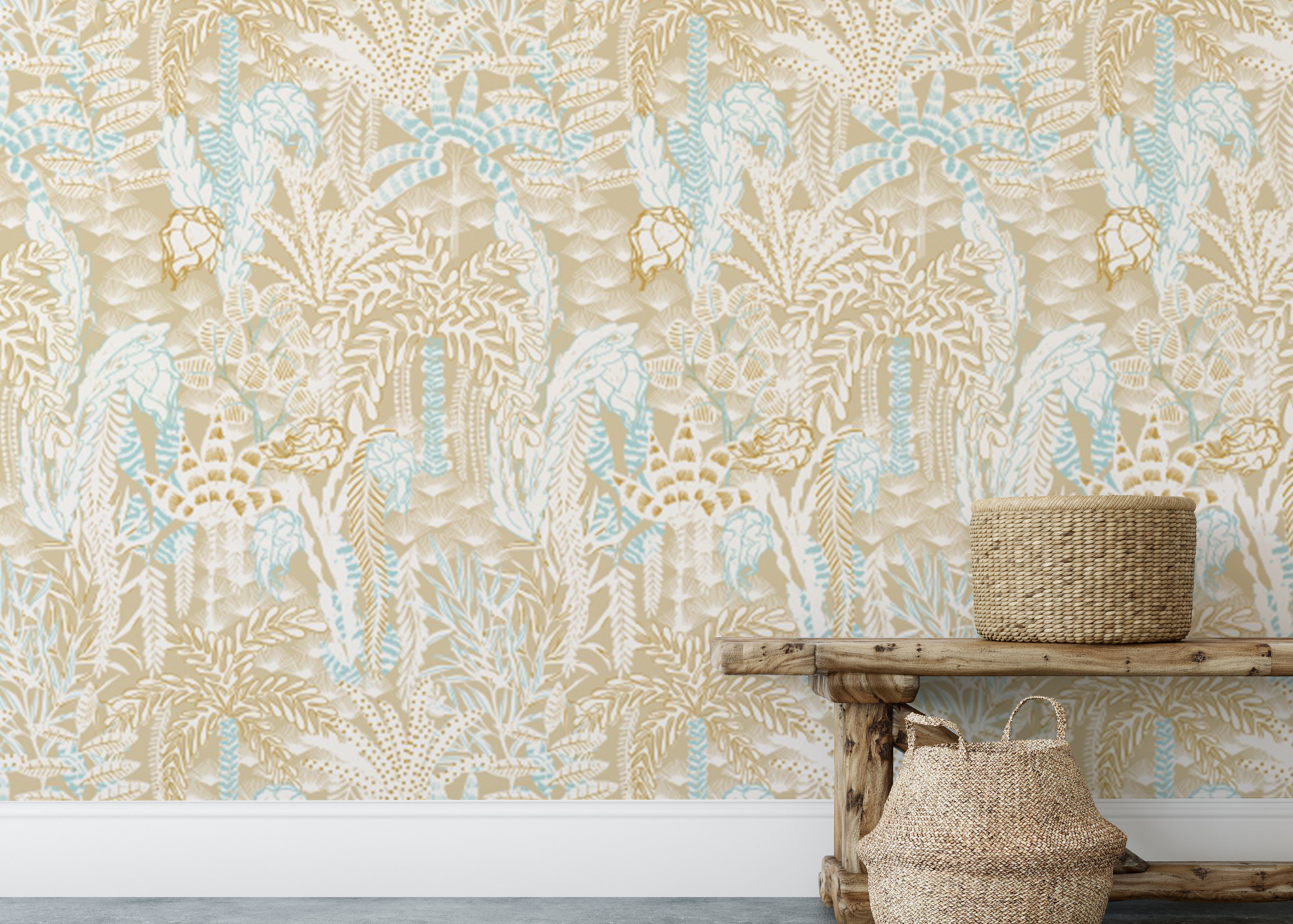 Elegant Sandy Shores wallpaper for coastal-inspired interiors.
