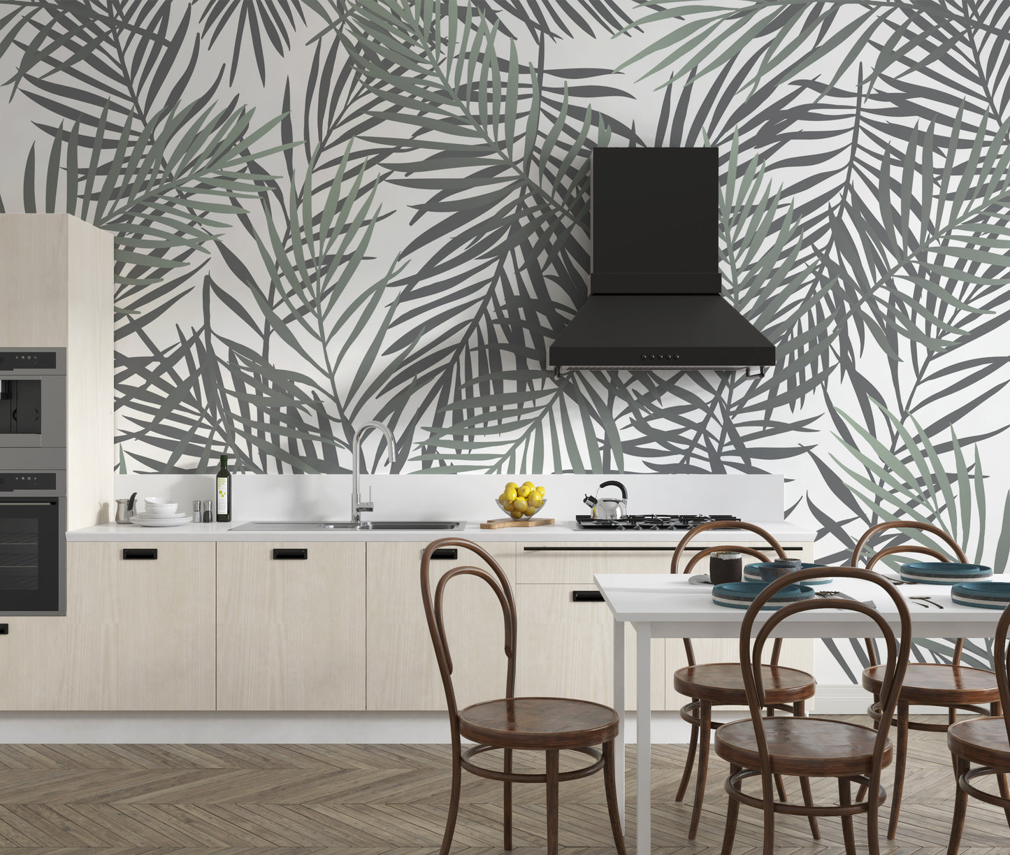 Tropical Whisper Leaf stick on wallpaper